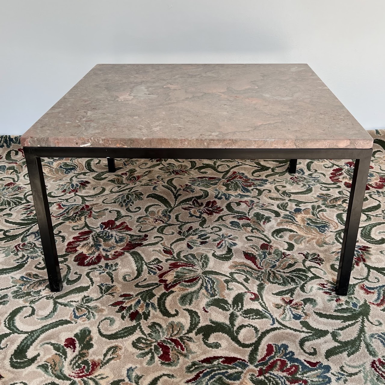 Portuguese Pink Marble Top Side Table