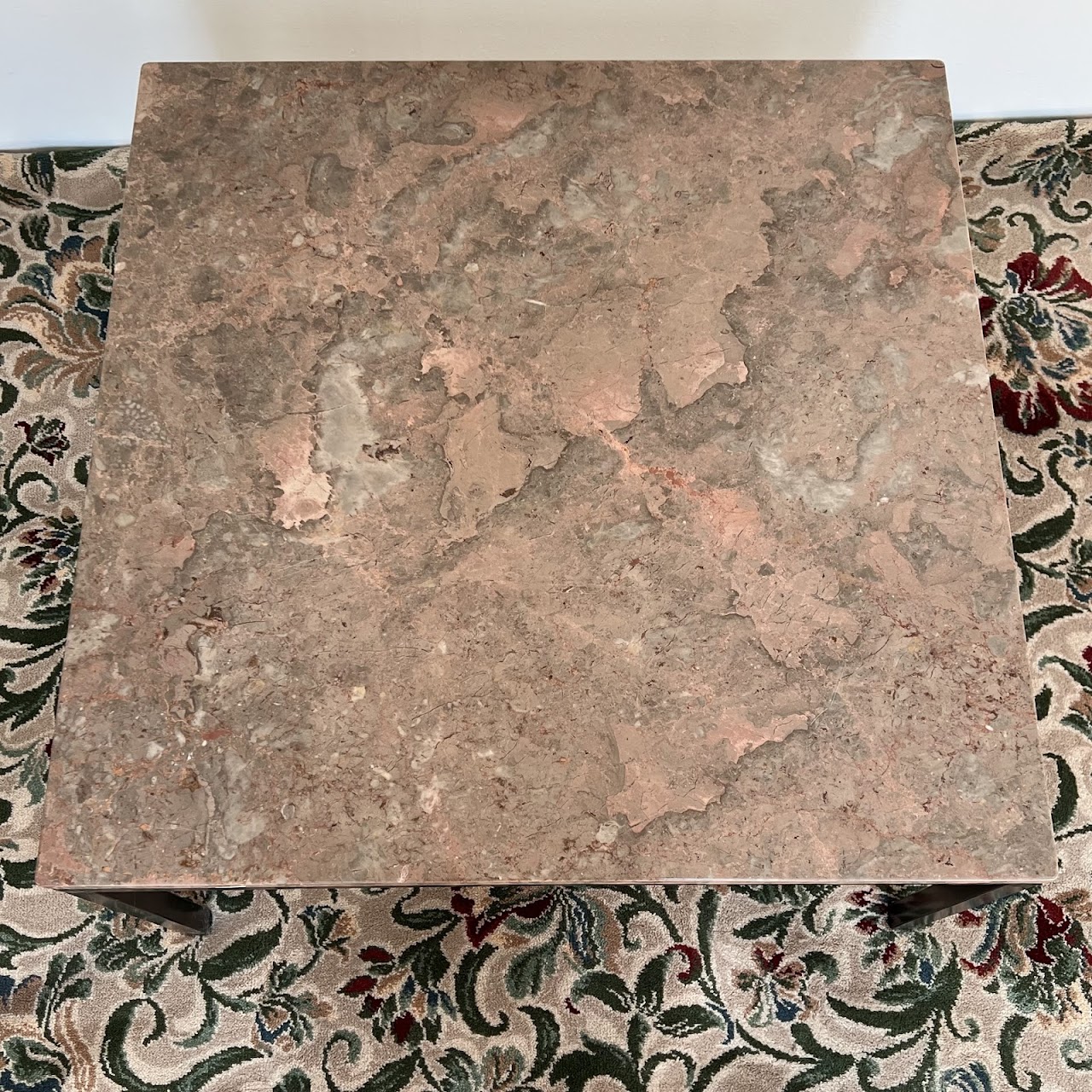 Portuguese Pink Marble Top Side Table