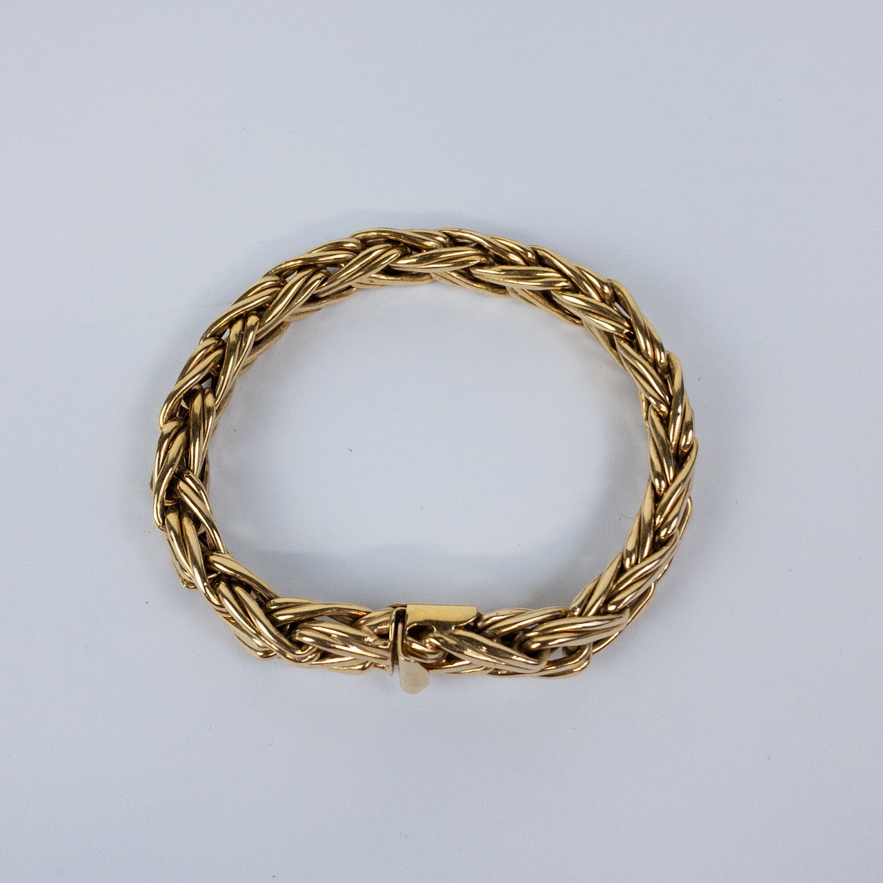 14K Gold Braided Chain Bracelet