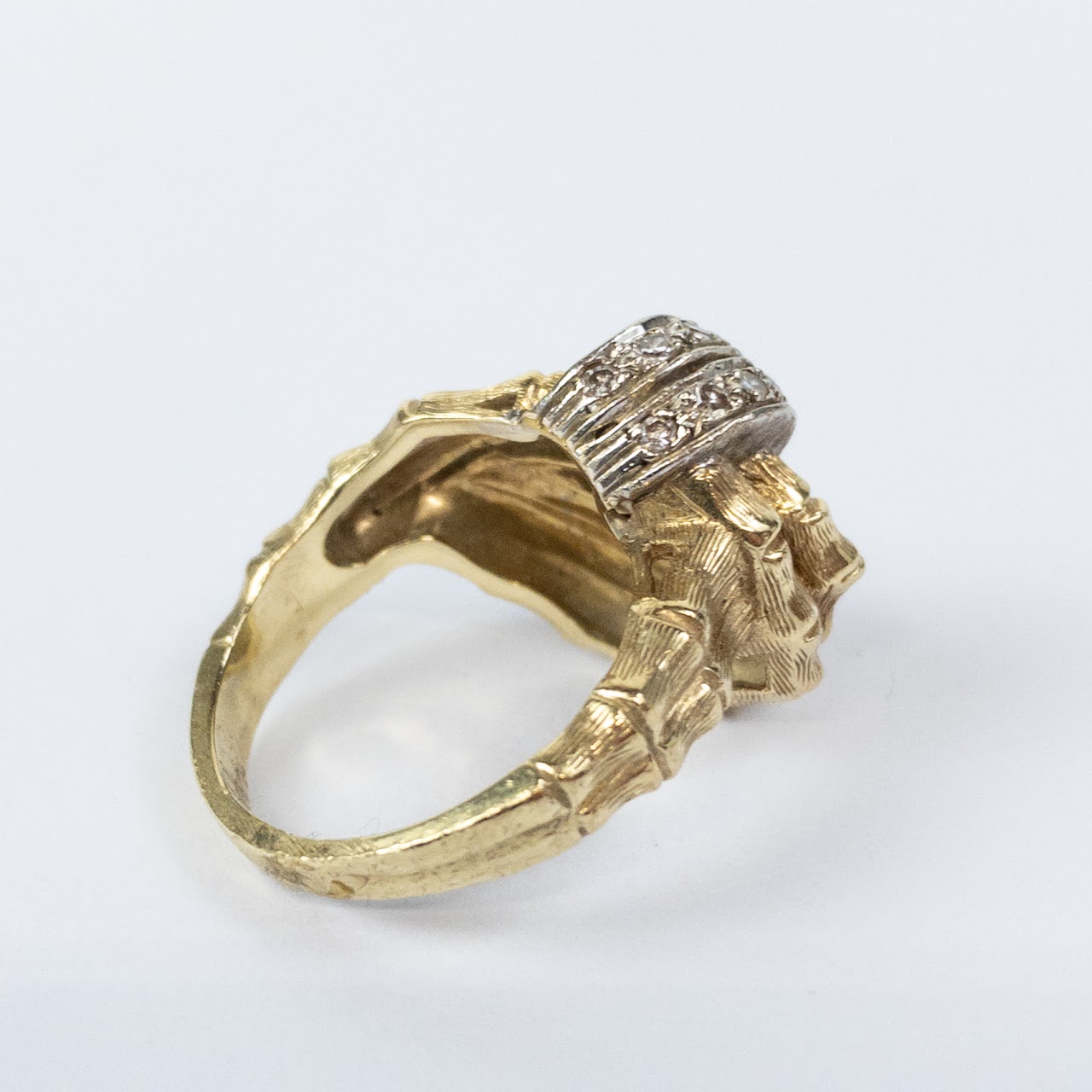 14K  Yellow and White Gold and Diamonds Ring