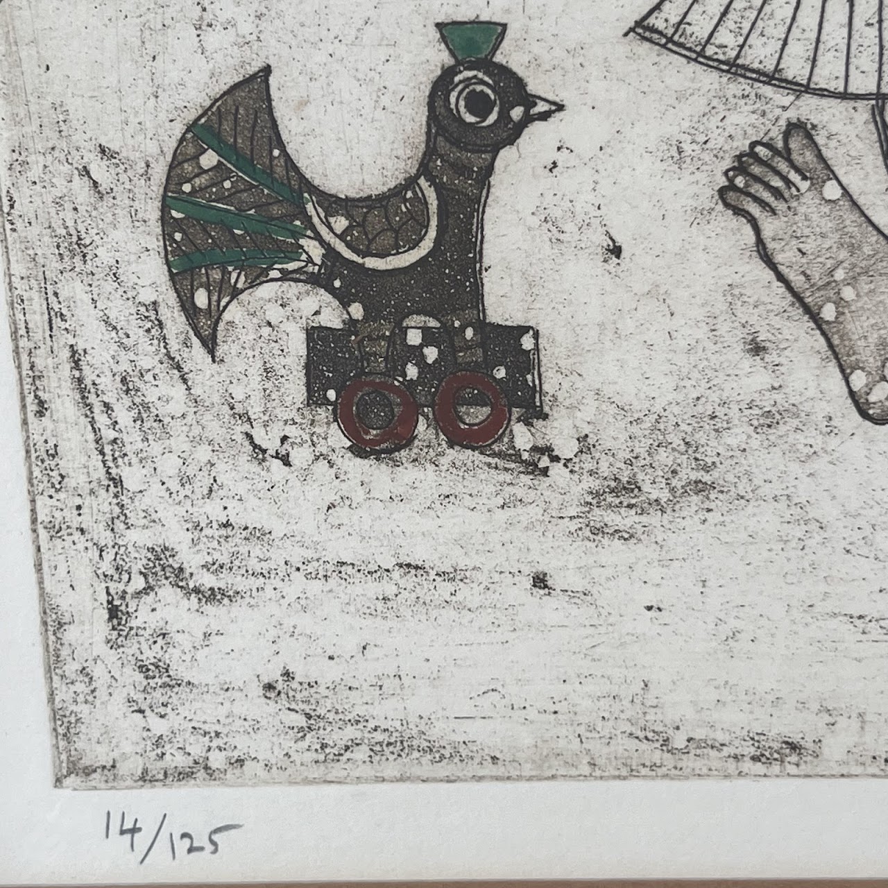 Bhagwan Kapoor Signed Indian Etching and Aquatint, 1973