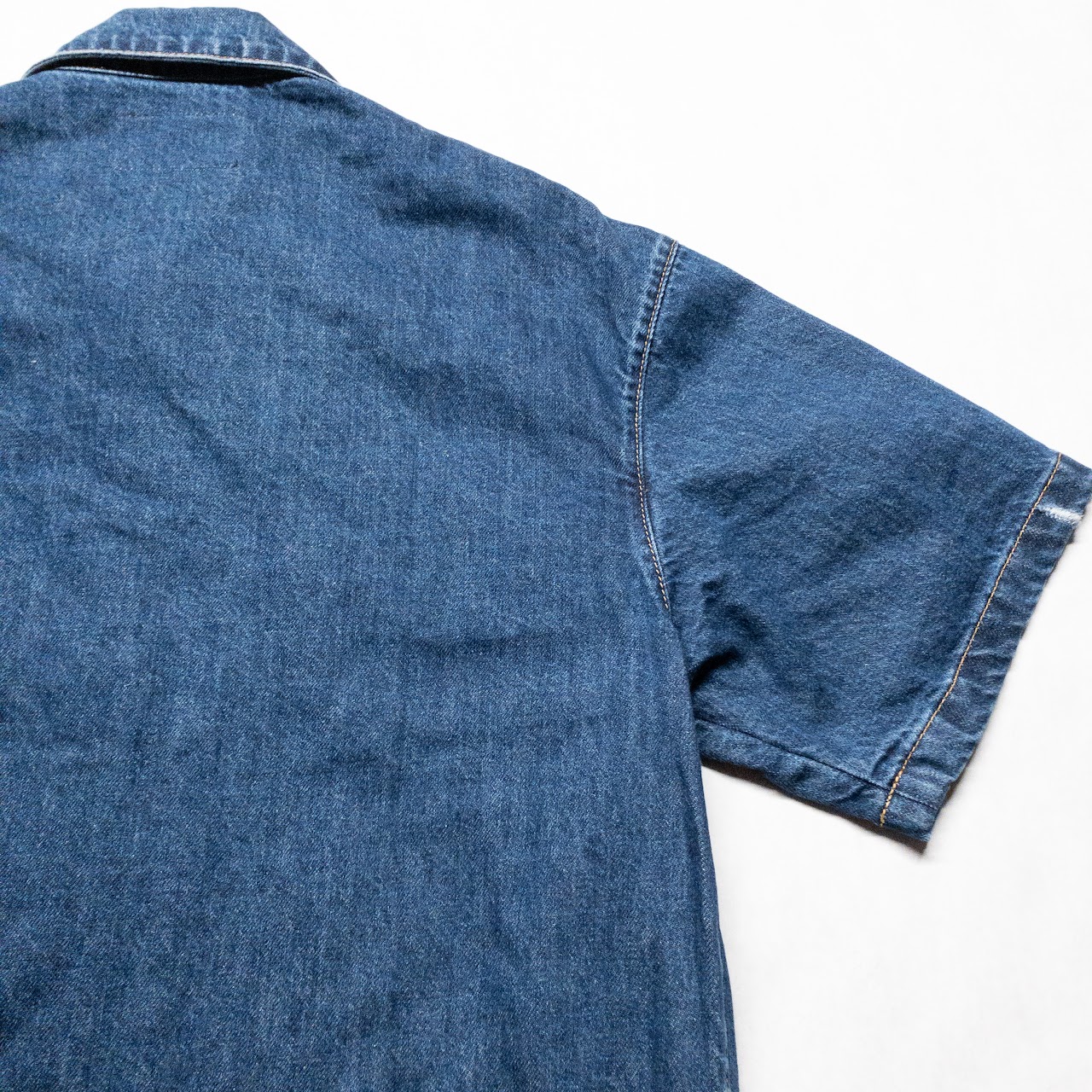 Prada Double Match Triangle Logo Denim Shirt