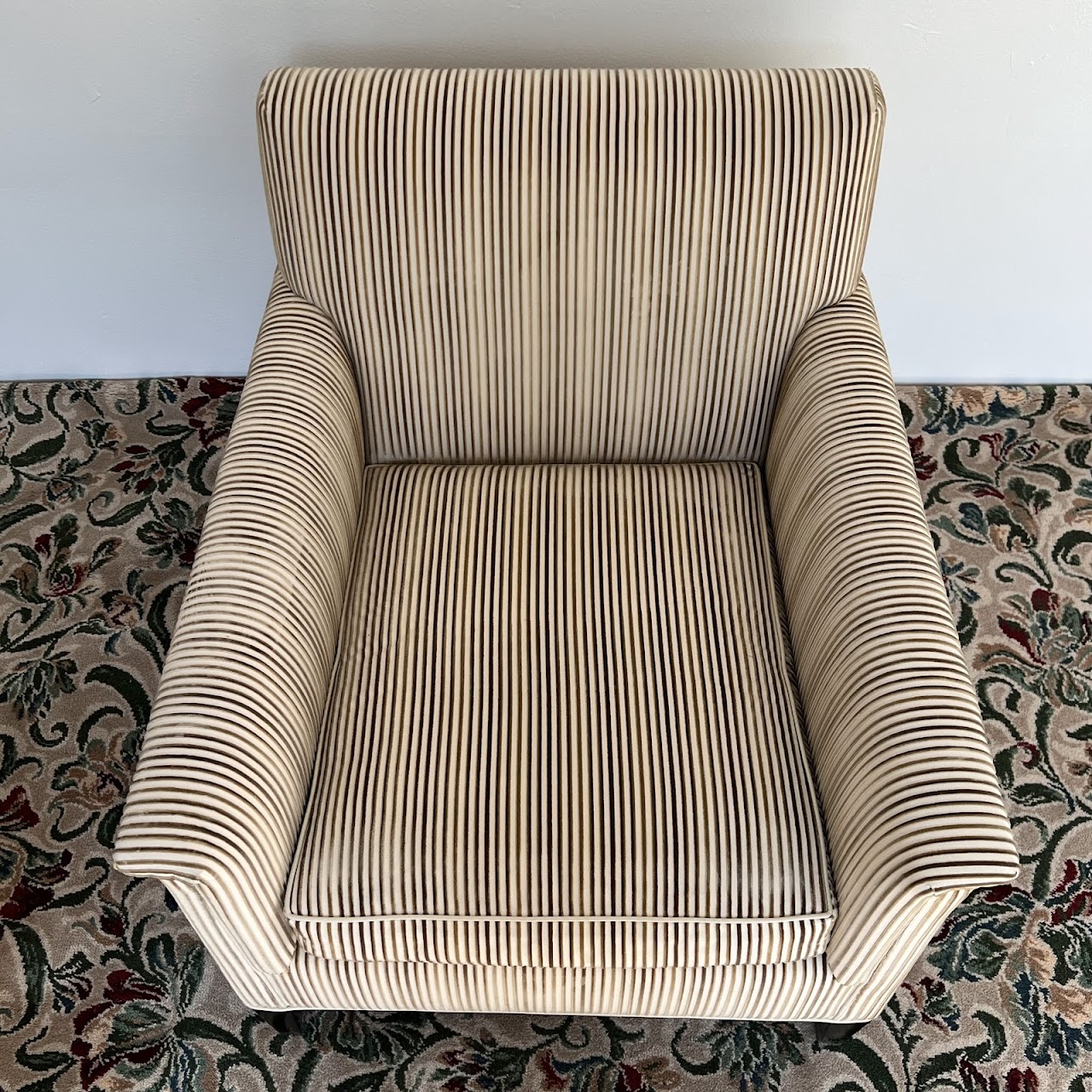 Velvet Jacquard Striped Custom Armchair Pair