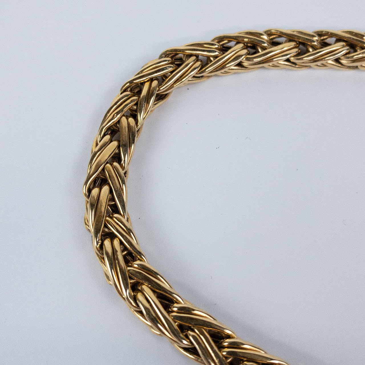 14K Gold Braided Chain Bracelet