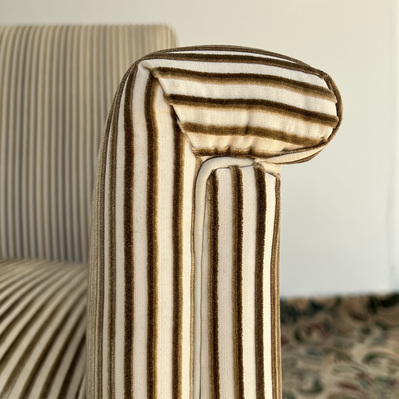 Velvet Jacquard Striped Custom Armchair Pair