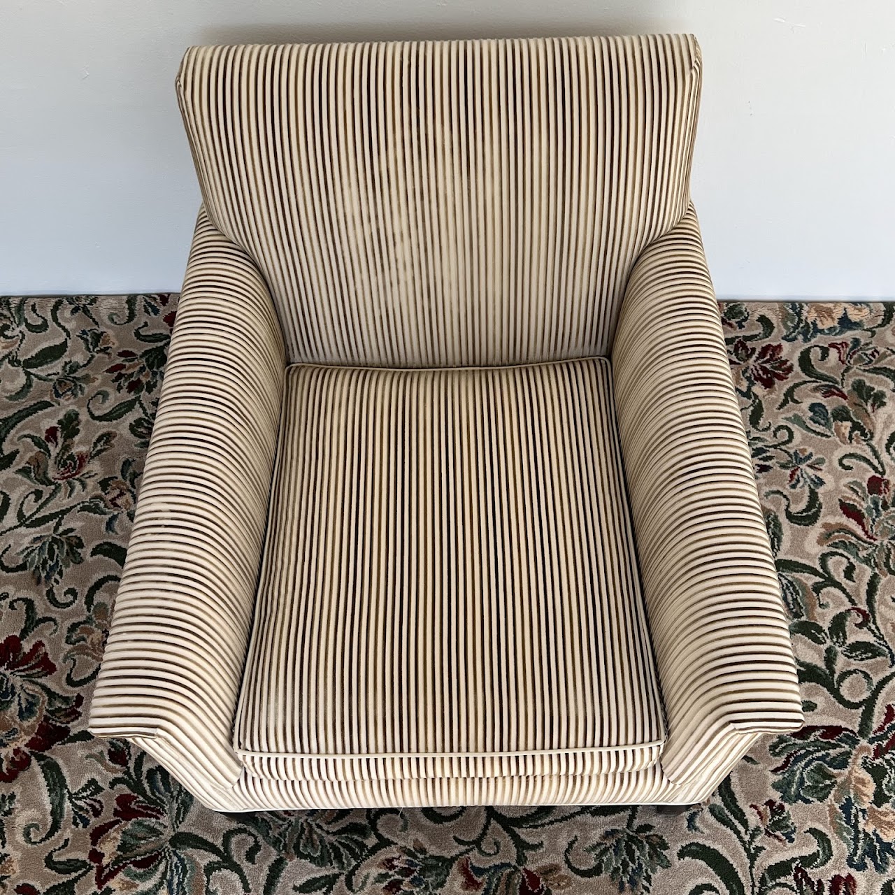 Velvet Jacquard Striped Custom Armchair Pair