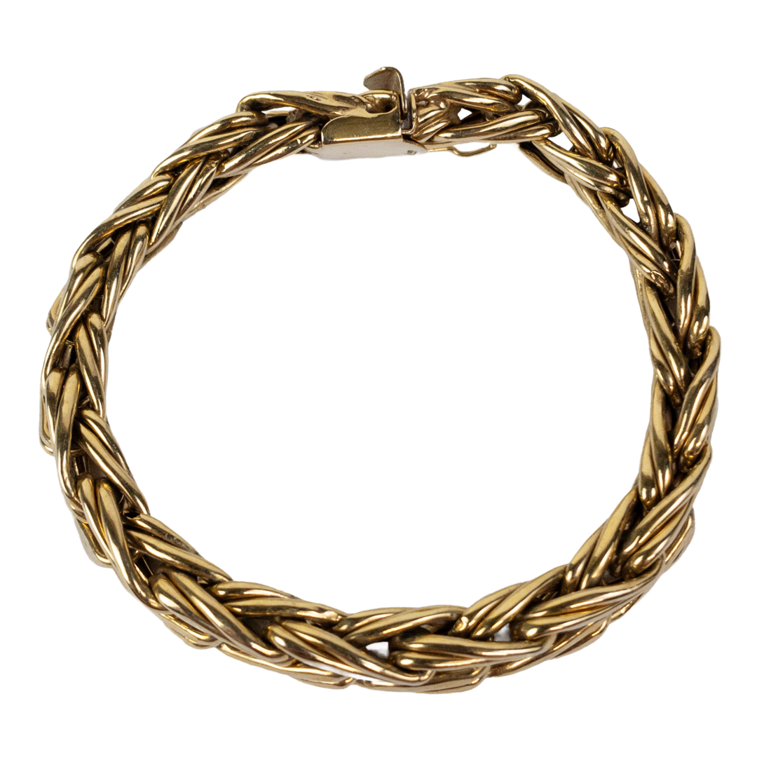 14K Gold Braided Chain Bracelet