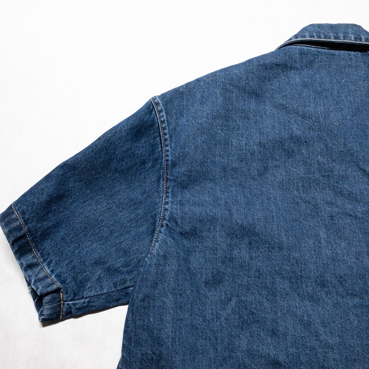 Prada Double Match Triangle Logo Denim Shirt