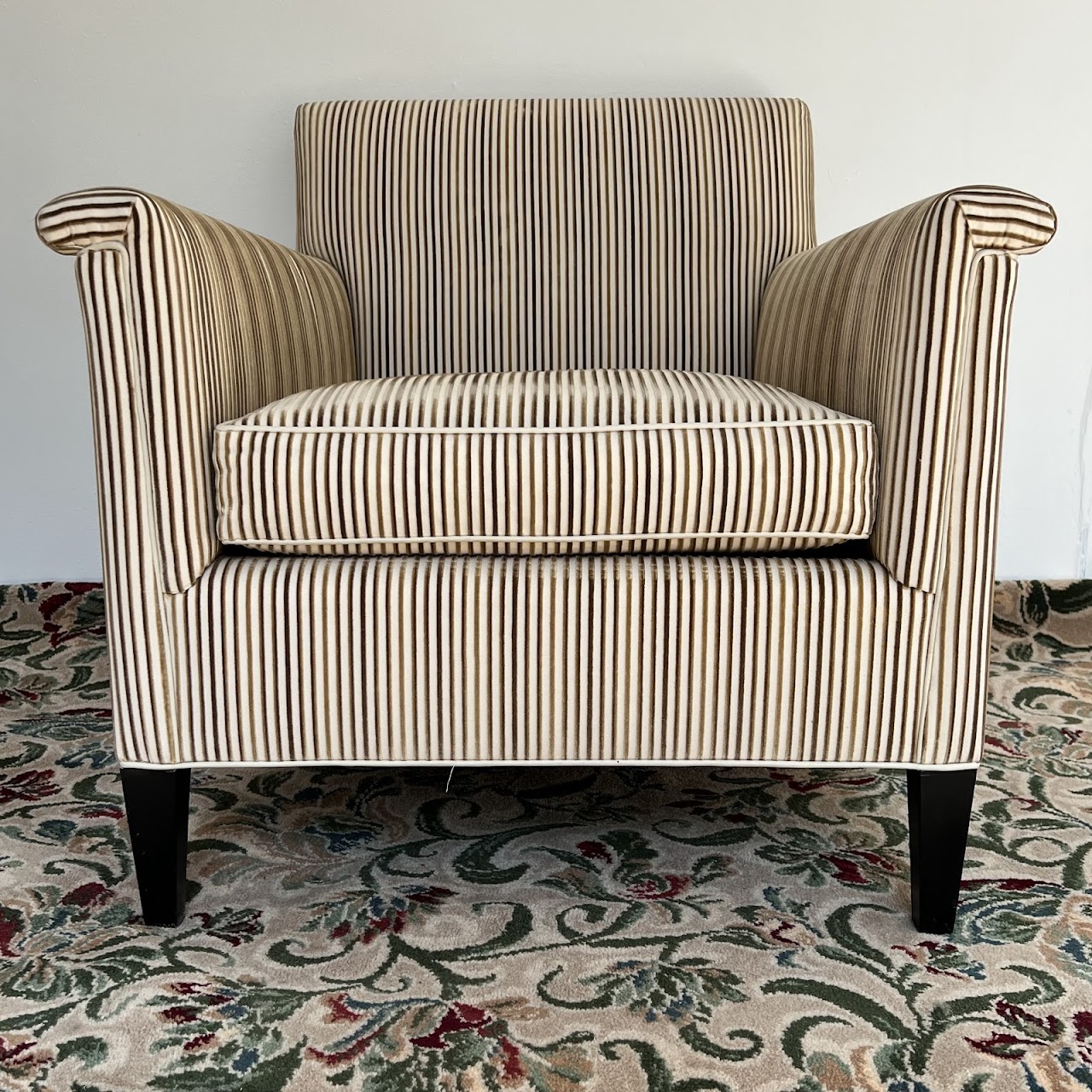 Velvet Jacquard Striped Custom Armchair Pair