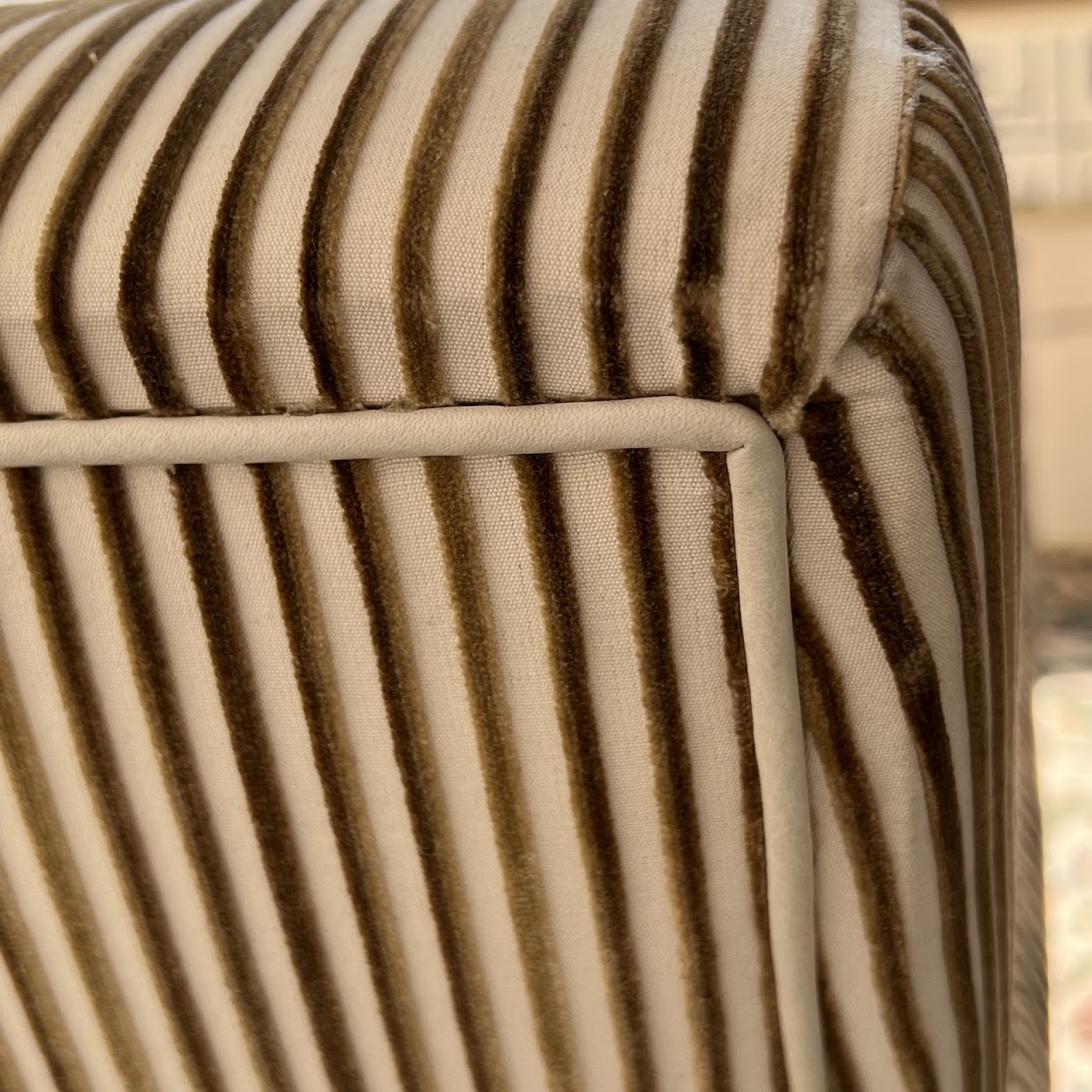 Velvet Jacquard Striped Custom Armchair Pair