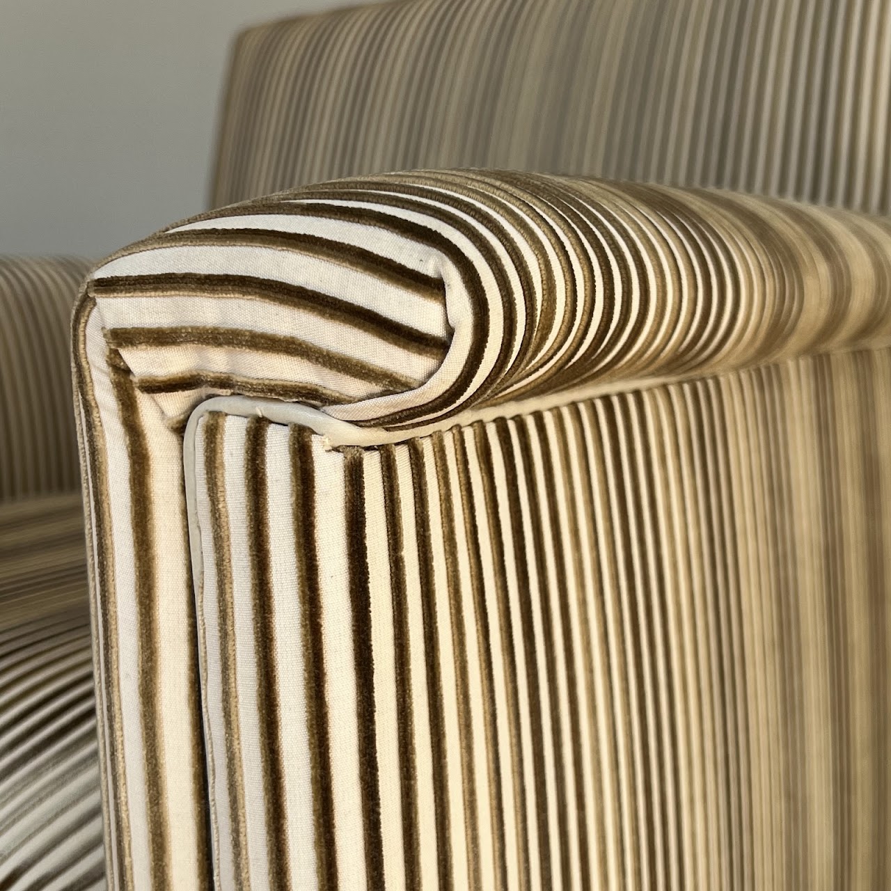 Velvet Jacquard Striped Custom Armchair Pair