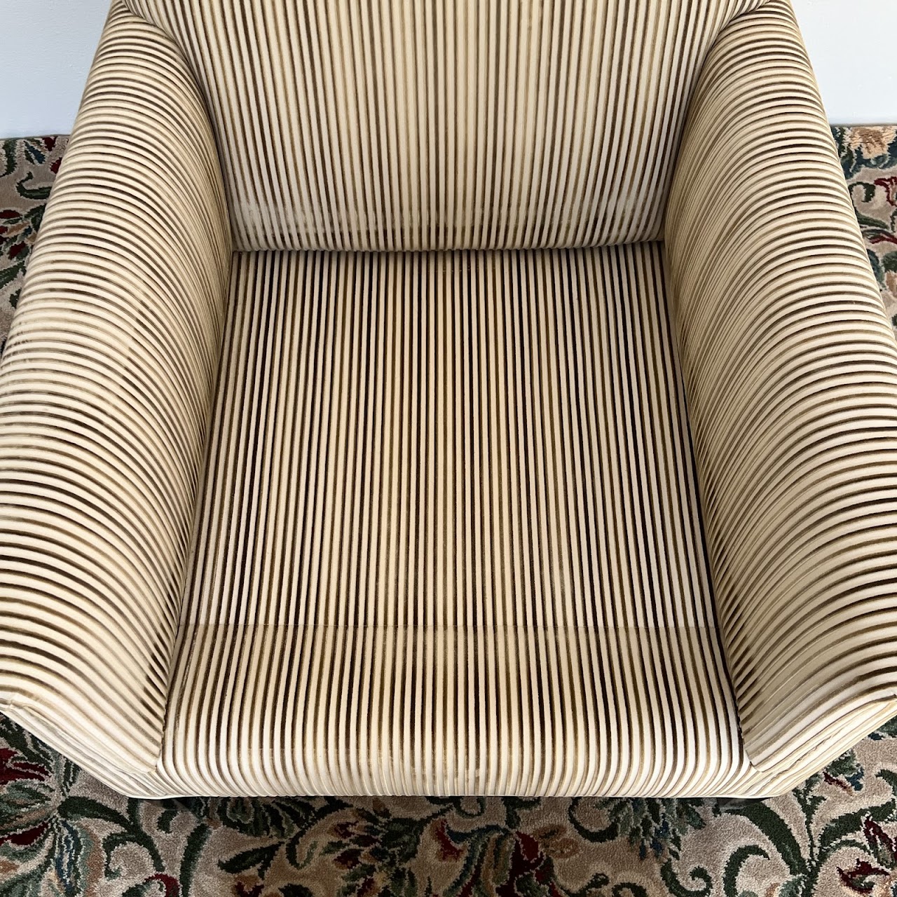 Velvet Jacquard Striped Custom Armchair Pair