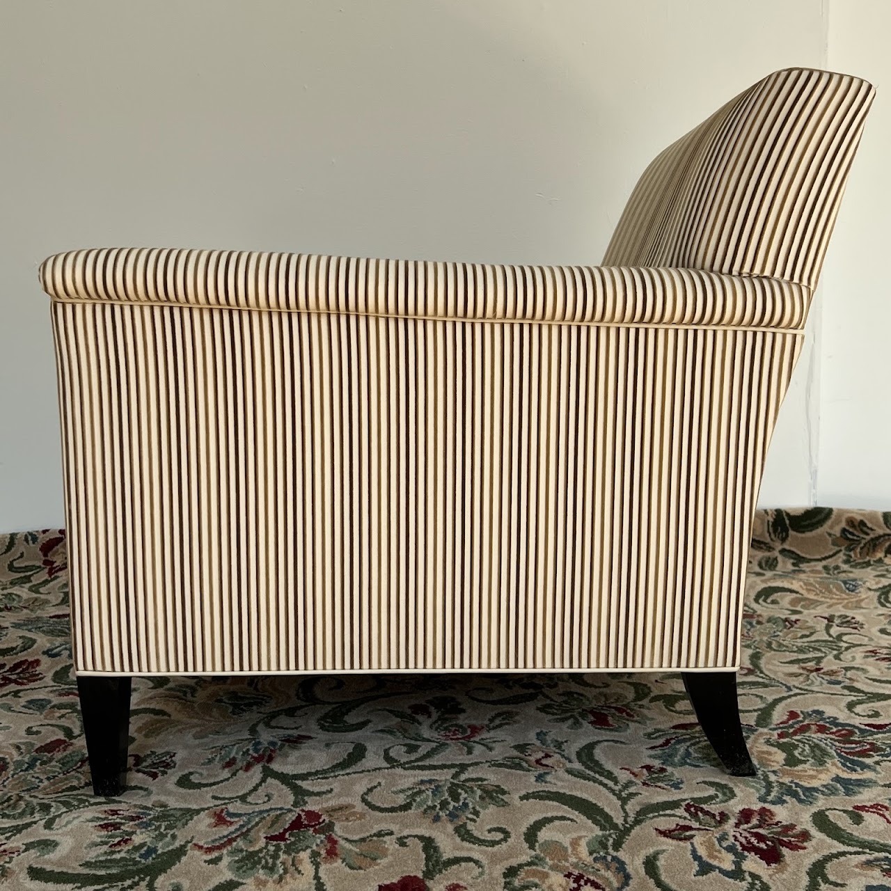 Velvet Jacquard Striped Custom Armchair Pair