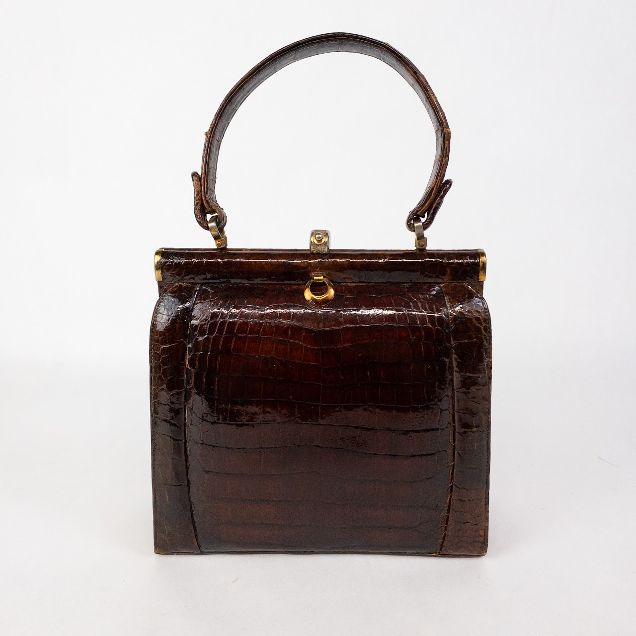 Vintage Alligator Frame Handbag