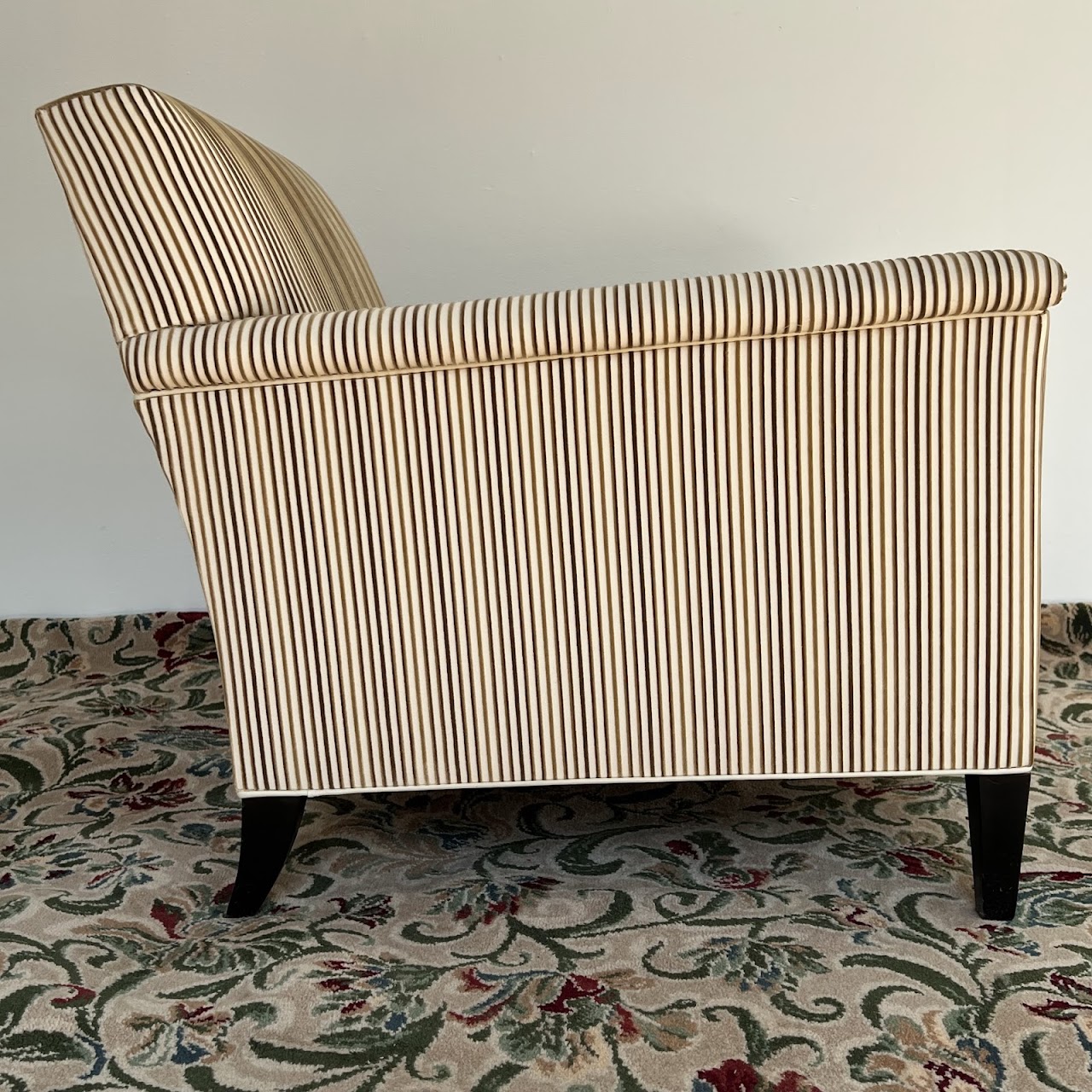 Velvet Jacquard Striped Custom Armchair Pair