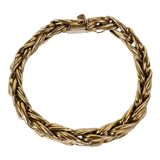 14K Gold Braided Chain Bracelet