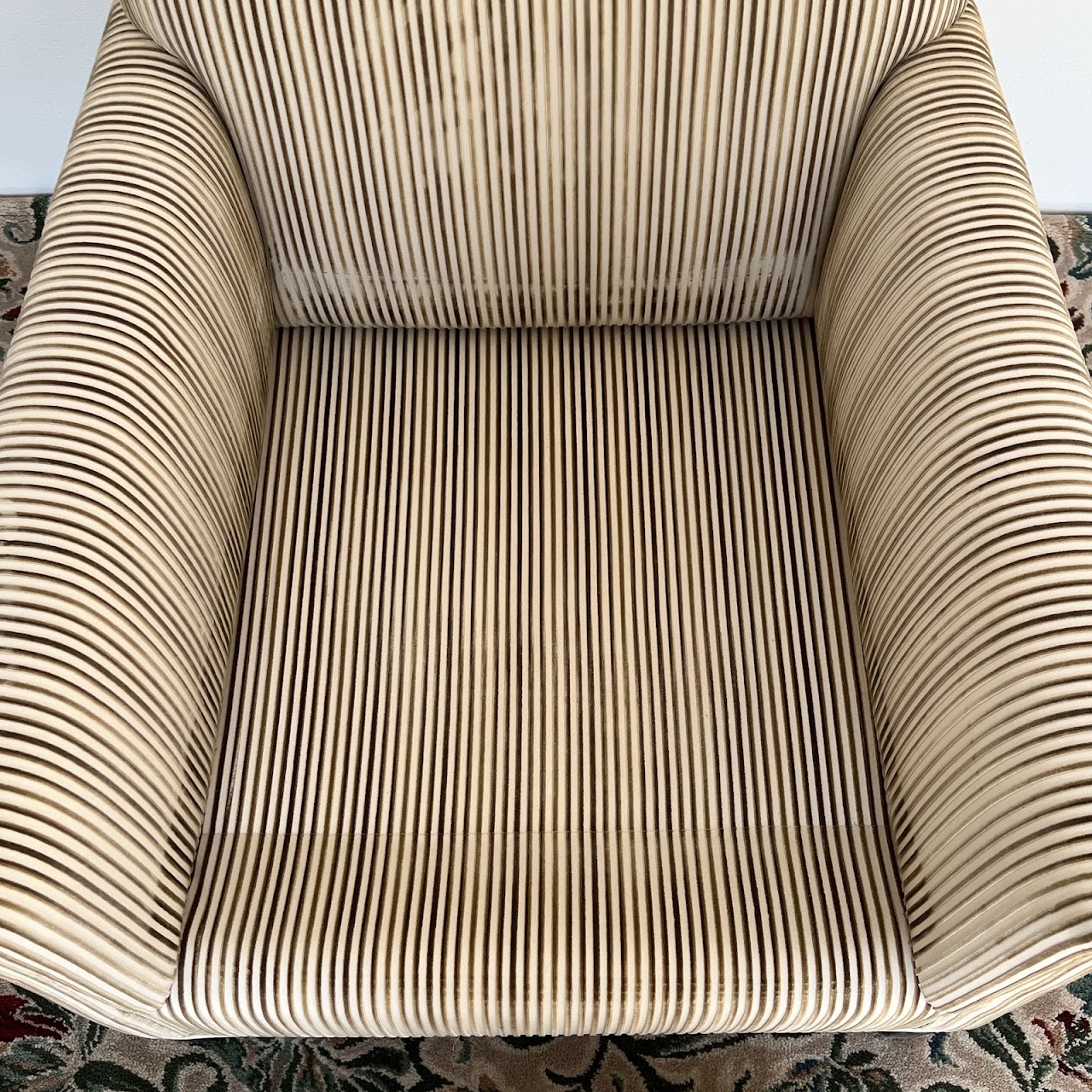 Velvet Jacquard Striped Custom Armchair Pair