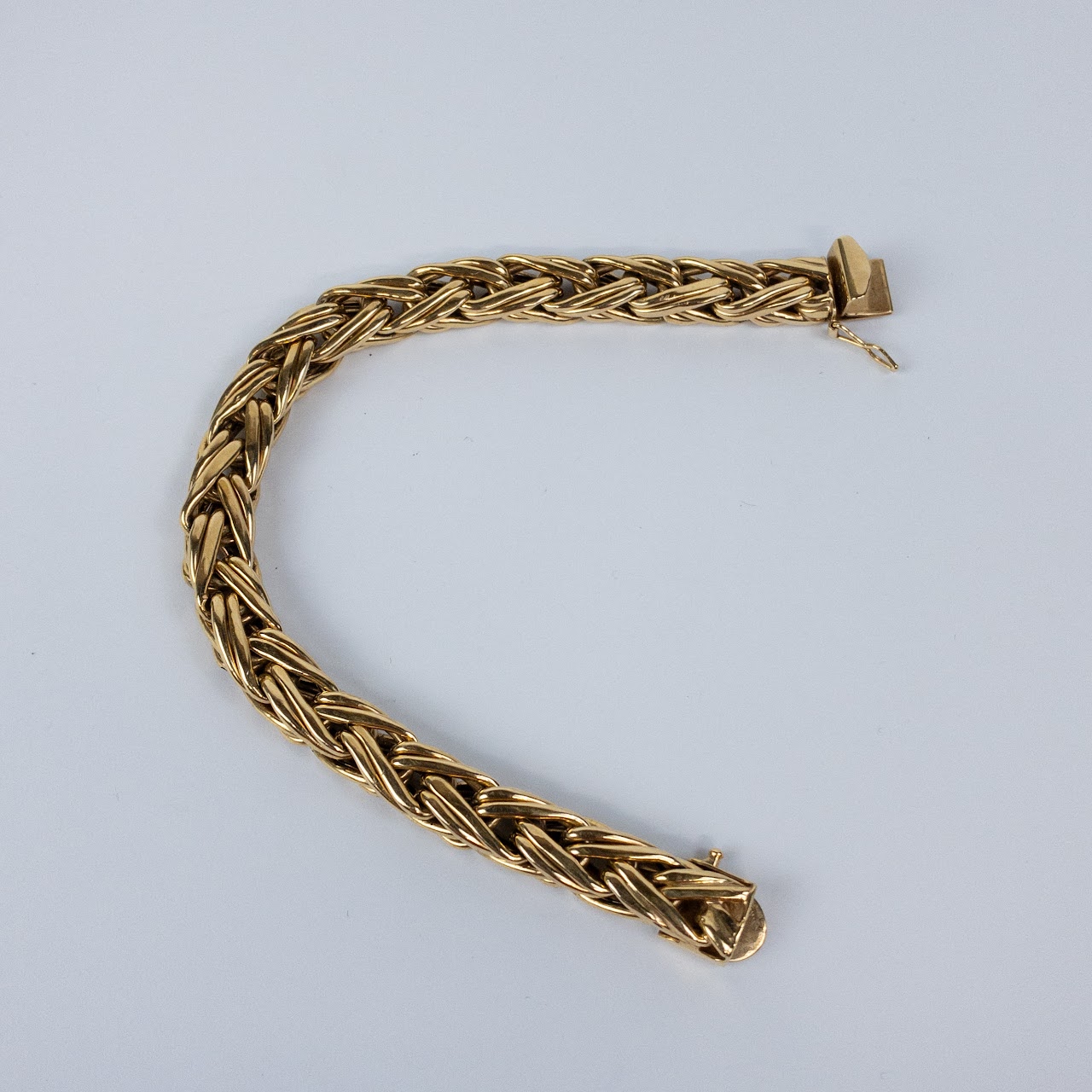 14K Gold Braided Chain Bracelet