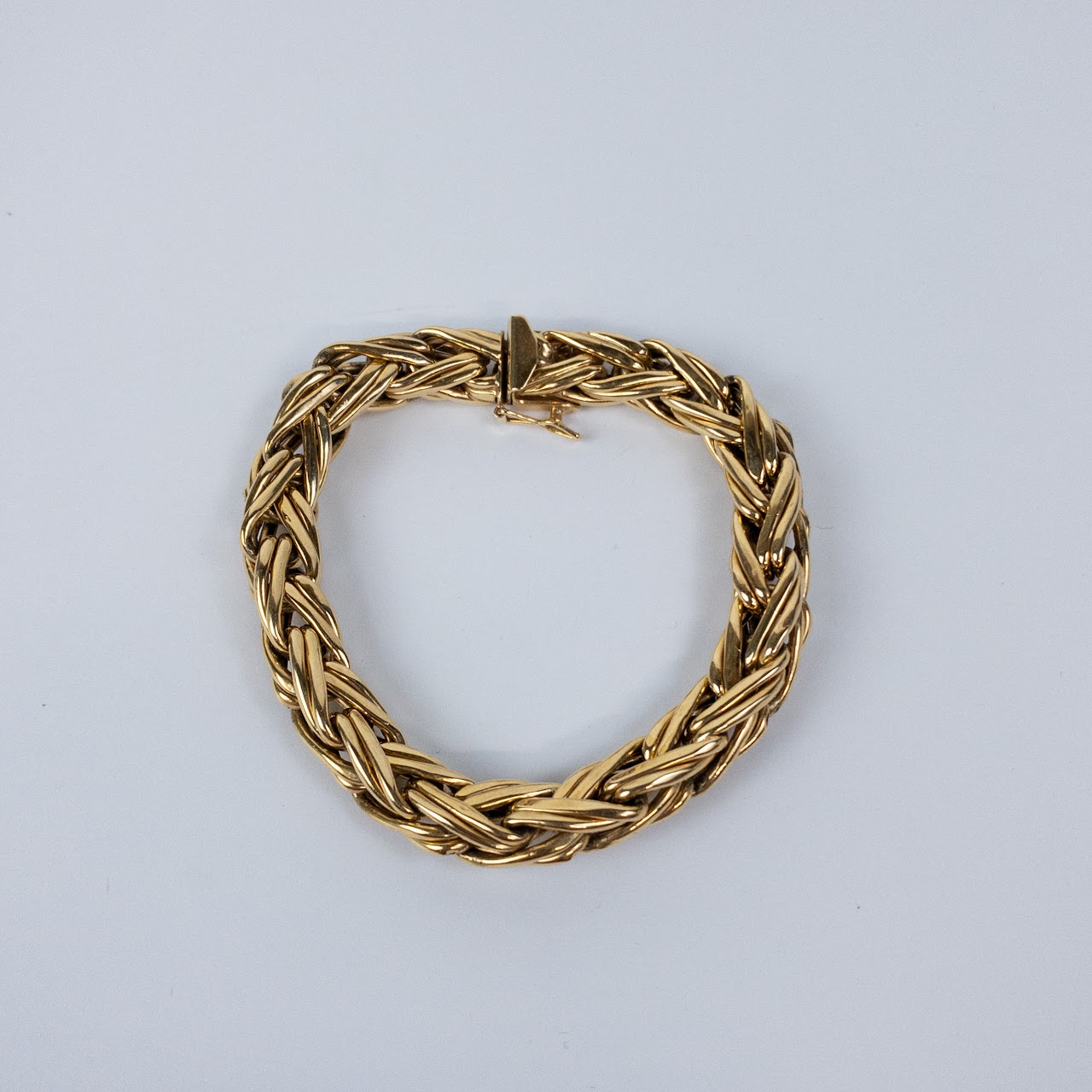 14K Gold Braided Chain Bracelet