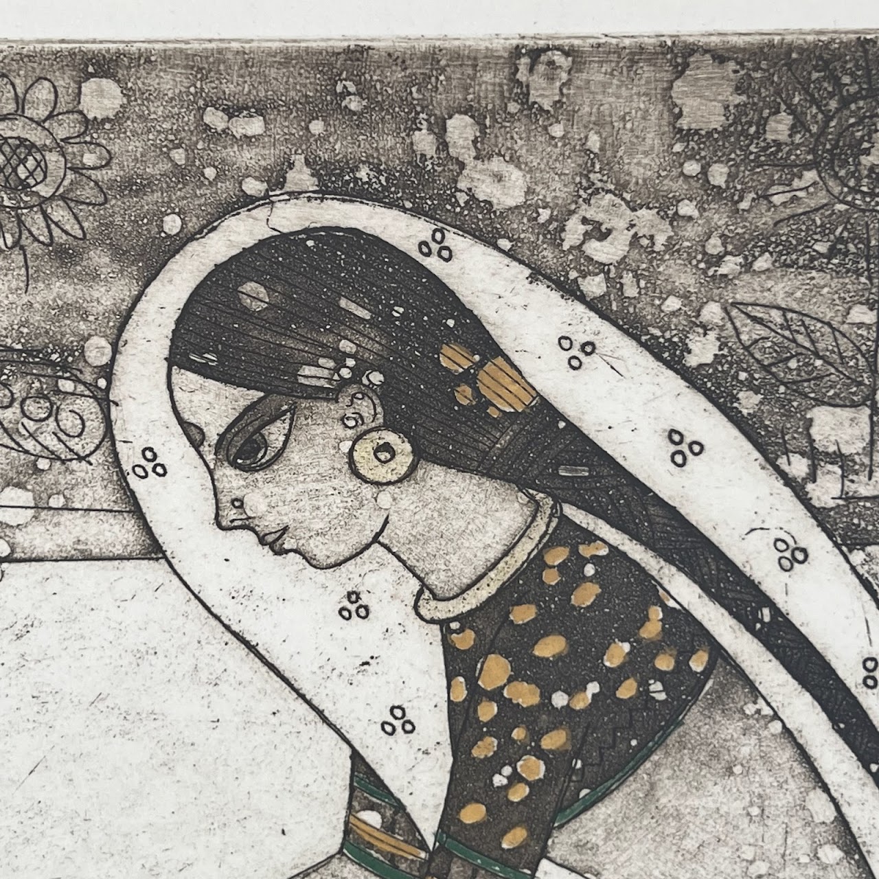 Bhagwan Kapoor Signed Indian Etching and Aquatint, 1973