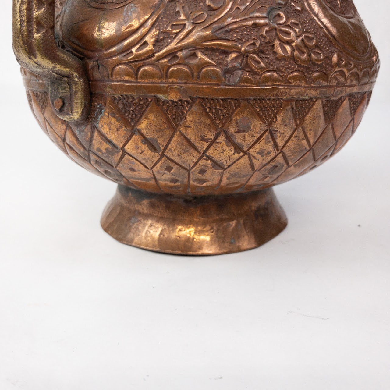 Indian Vintage Copper & Brass Footed Pitcher