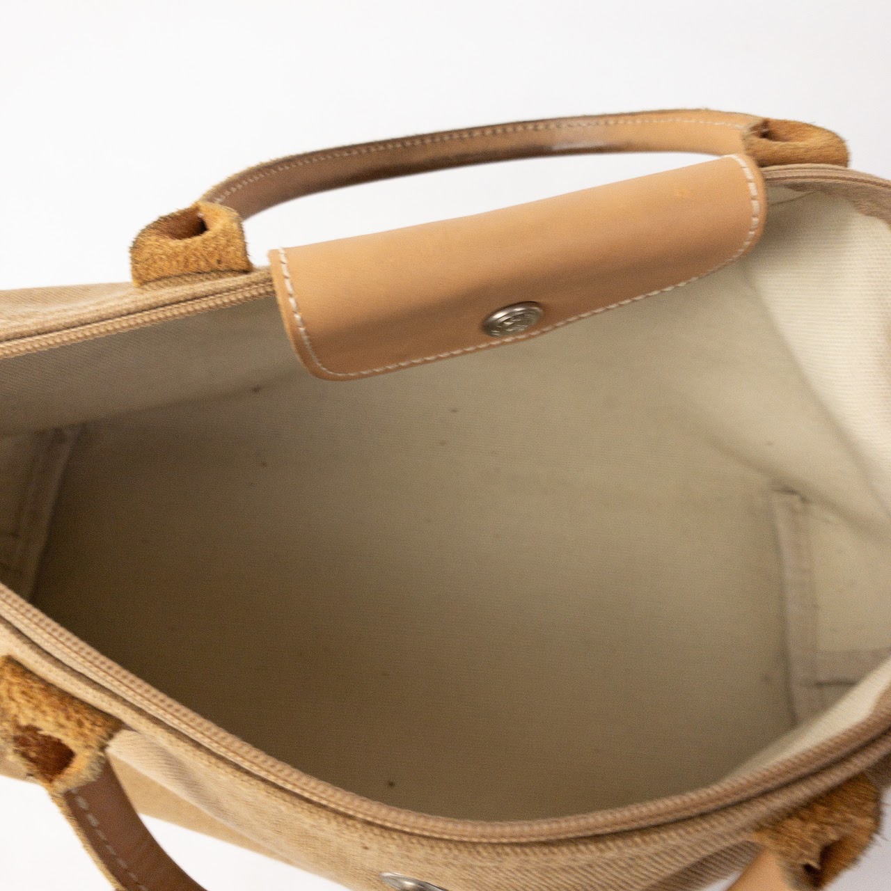 Longchamp Canvas & Leather Shoulder Bag Vintage