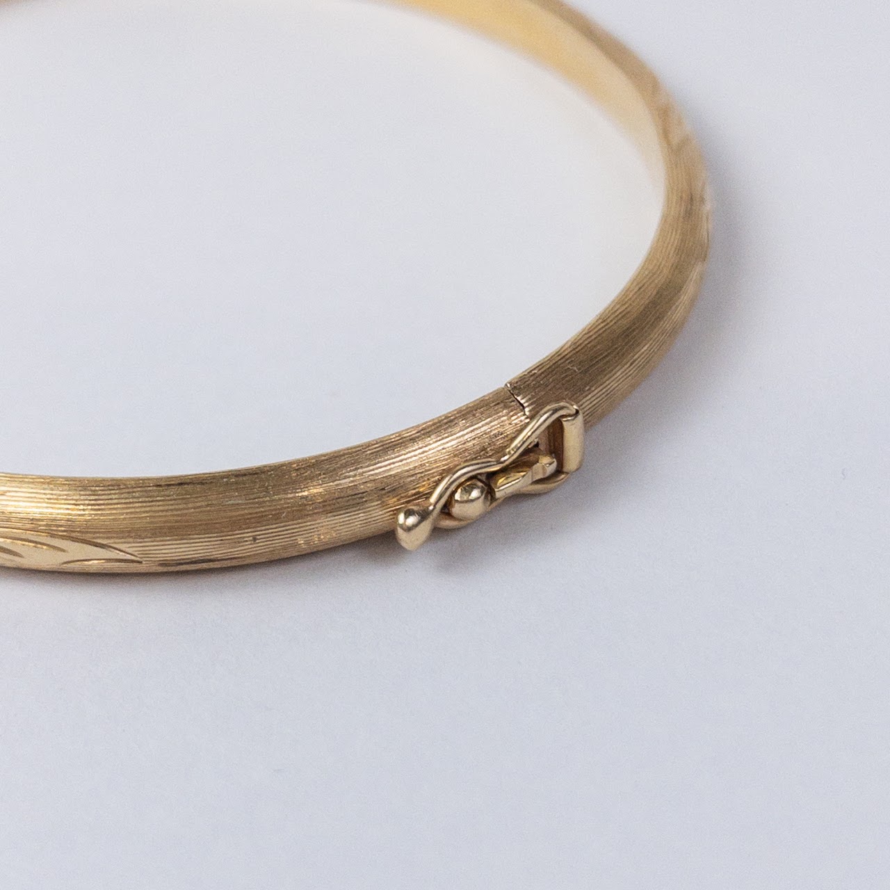 14K Gold Engraved Bangle Bracelet