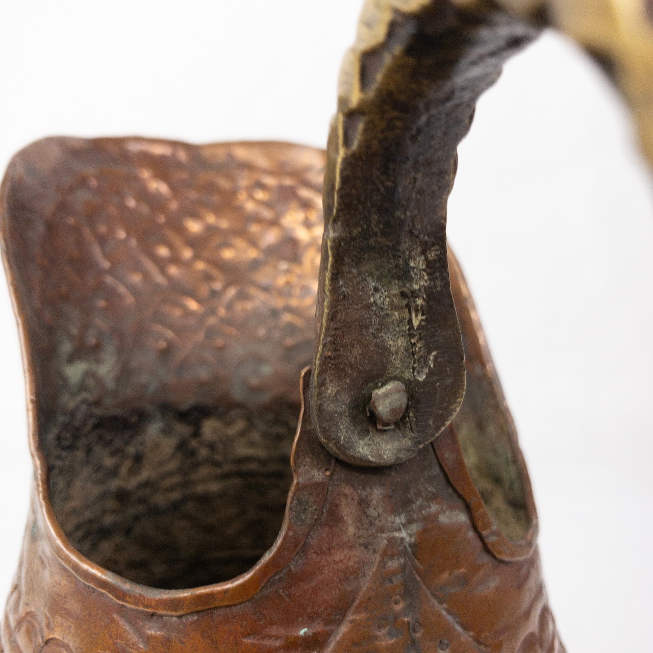 Indian Vintage Copper & Brass Footed Pitcher