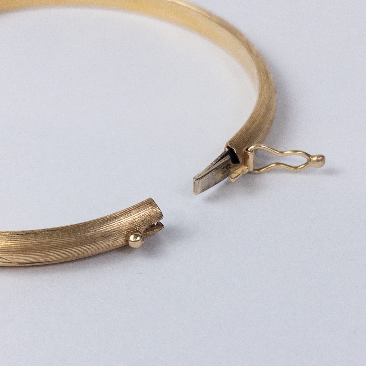 14K Gold Engraved Bangle Bracelet