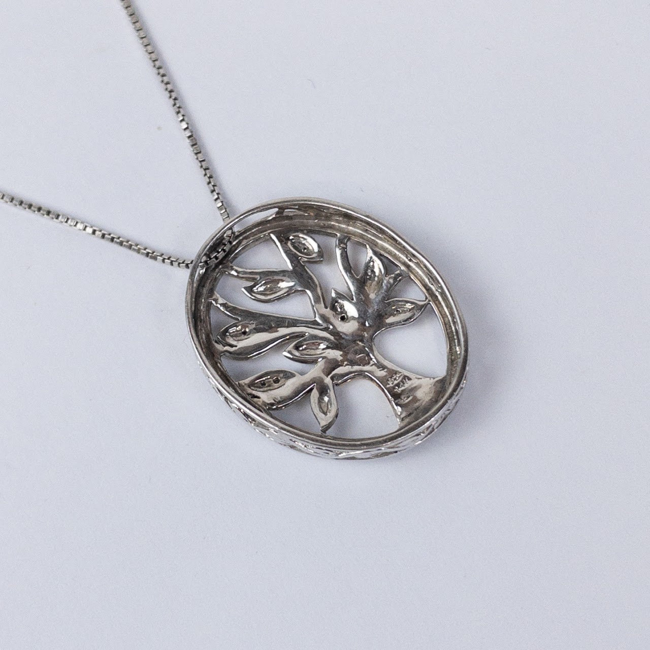 Sterling Silver, 14K Gold & Diamond Tree of Life Pendant