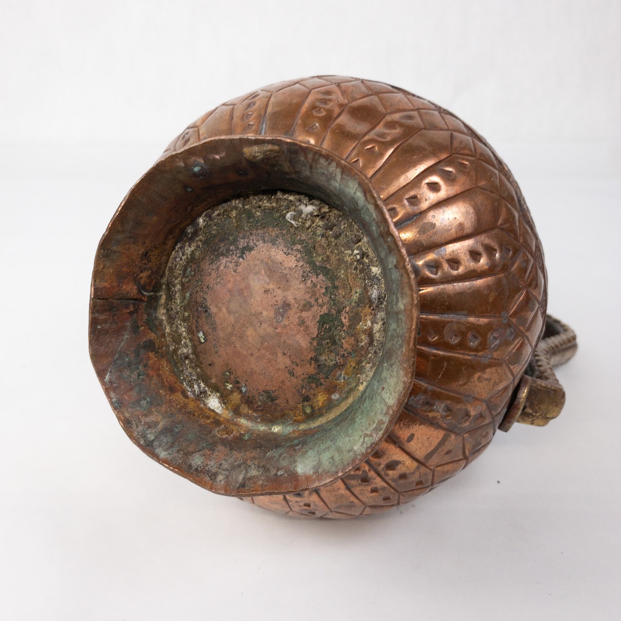 Indian Vintage Copper & Brass Footed Pitcher