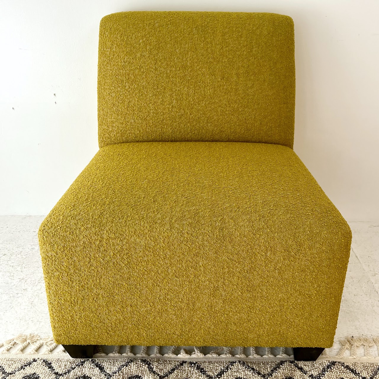 Bouclé Upholstered Contemporary Slipper Chair #1