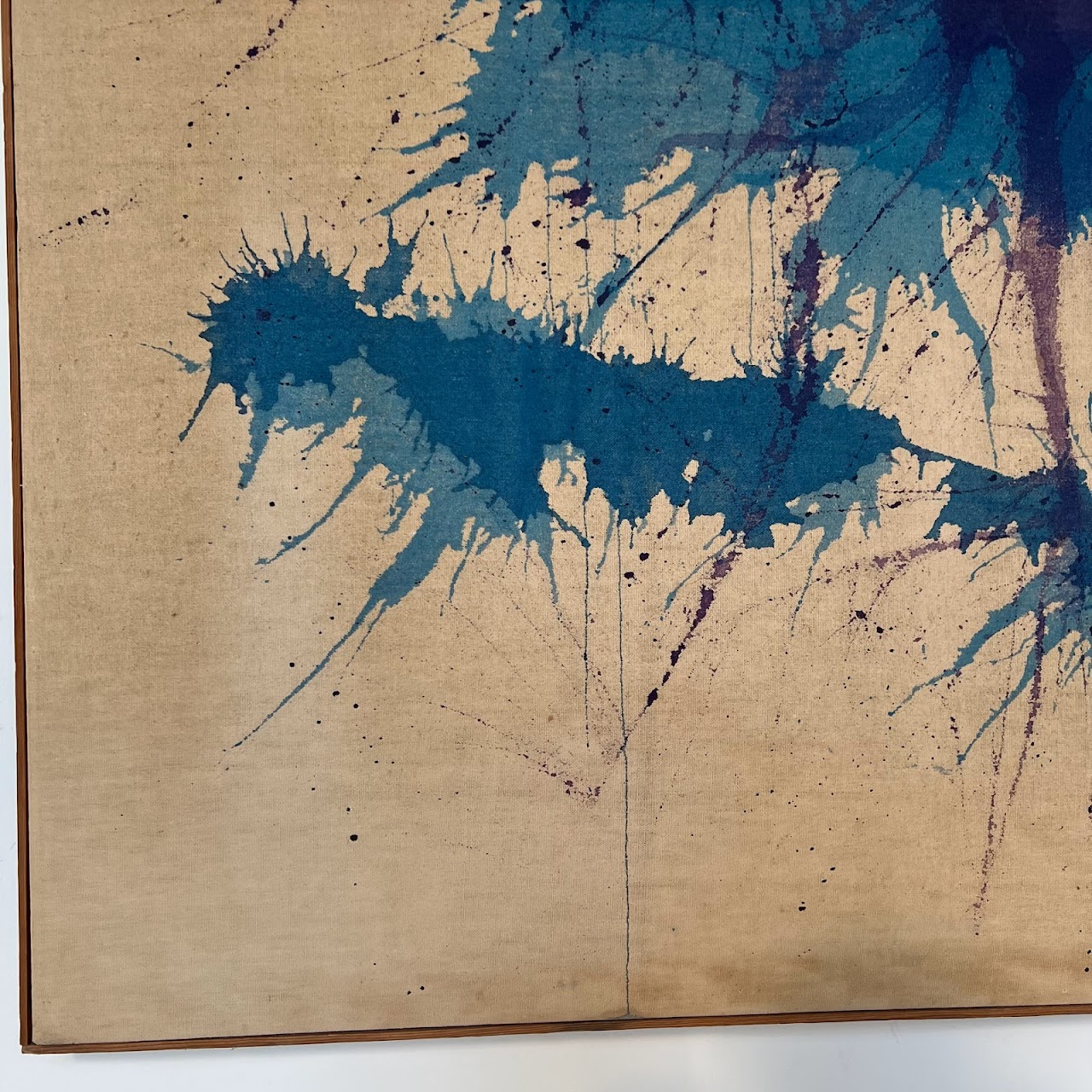 Abstract Ink on Canvas Signed Painting
