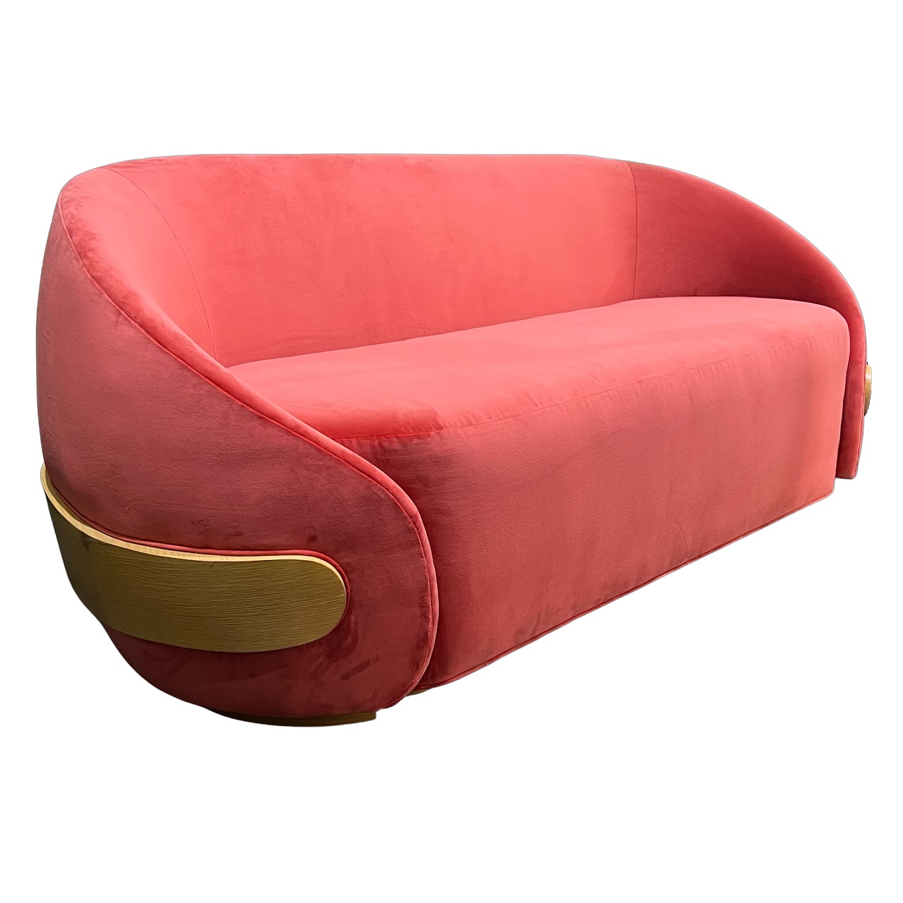 Royal Custom Designs Contemporary Pink Velvet Sofa
