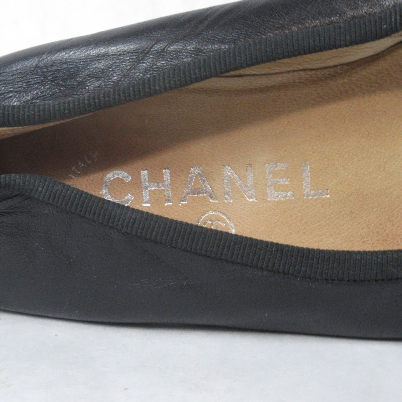Chanel Black Leather Flats