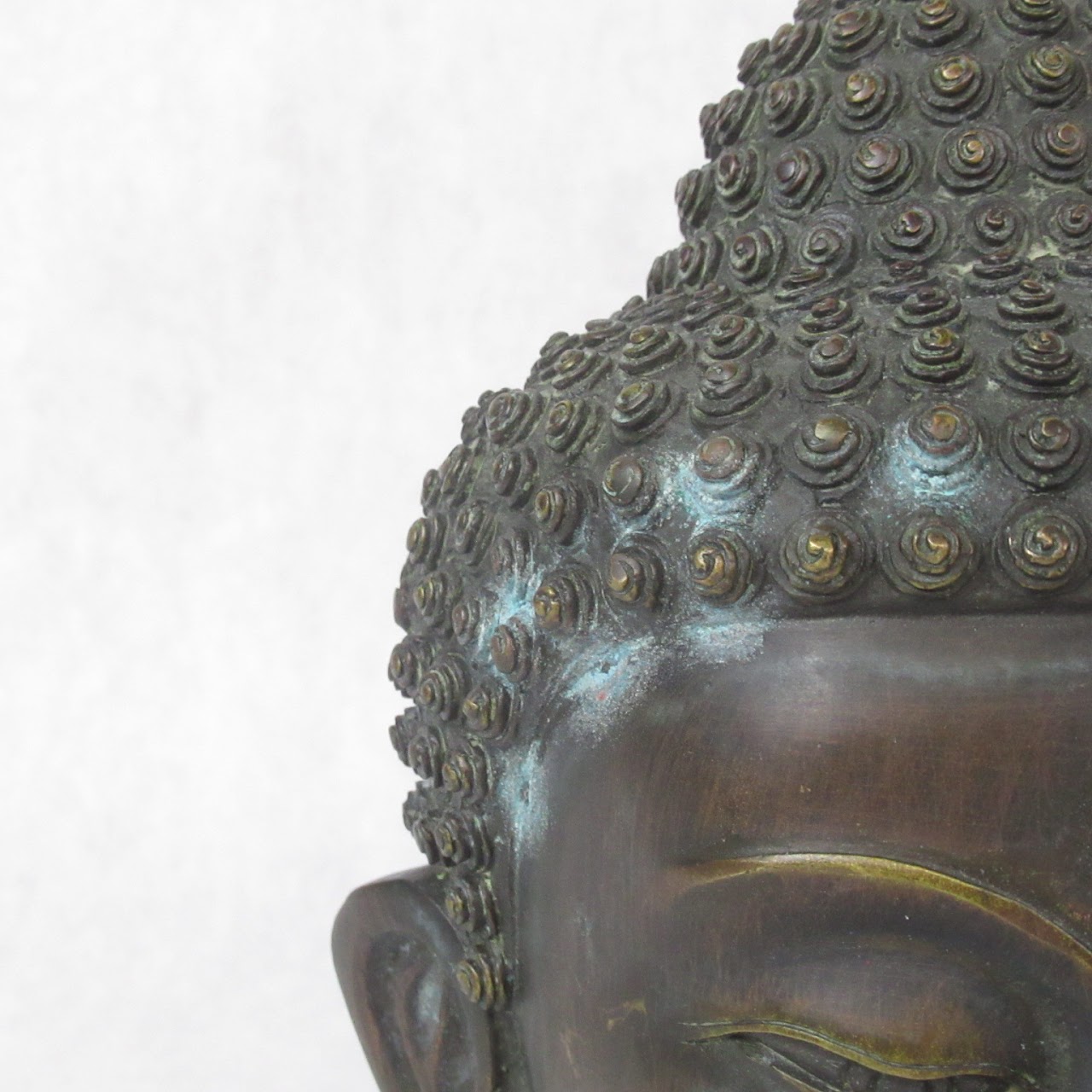 Brass Buddha Head Sculpture