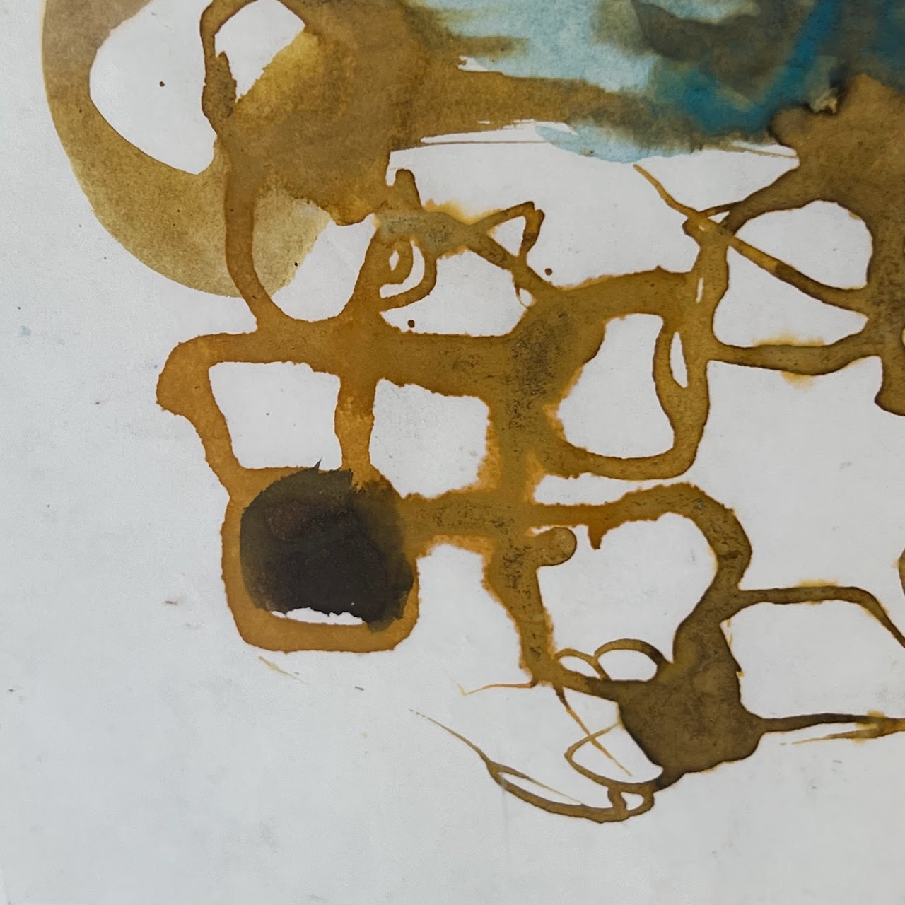 John Illig 'Untitled (Yellow)' Abstract Watercolor Painting, 1989
