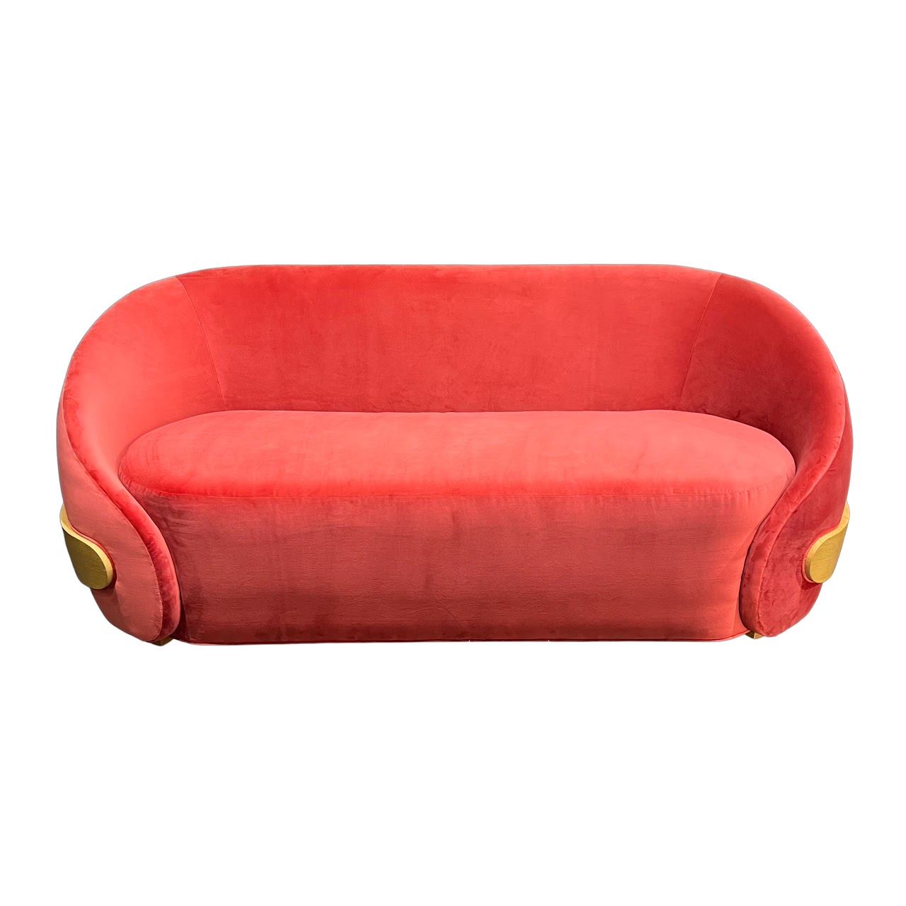 Royal Custom Designs Contemporary Pink Velvet Sofa