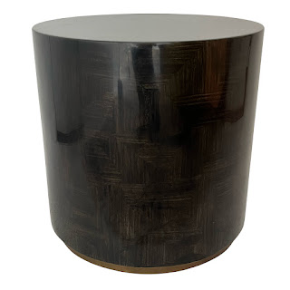 Made Goods Faux Horn Marquetry Drum Table