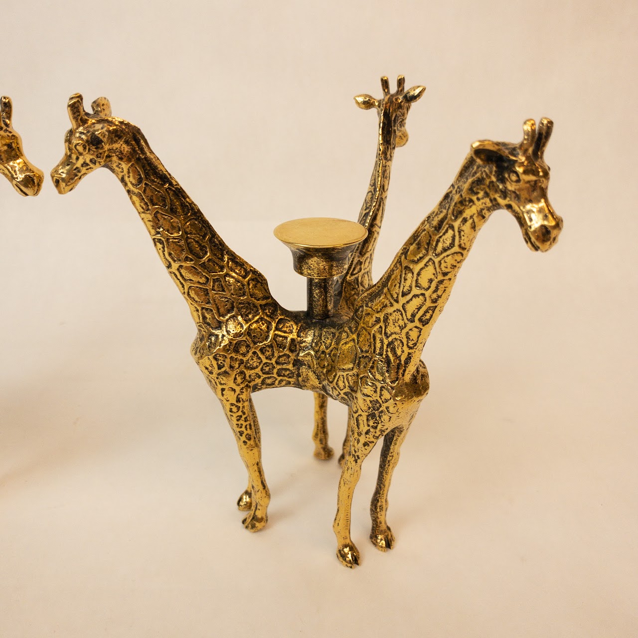 Arthur Court Designs Brass Giraffe Candle Holder Pair