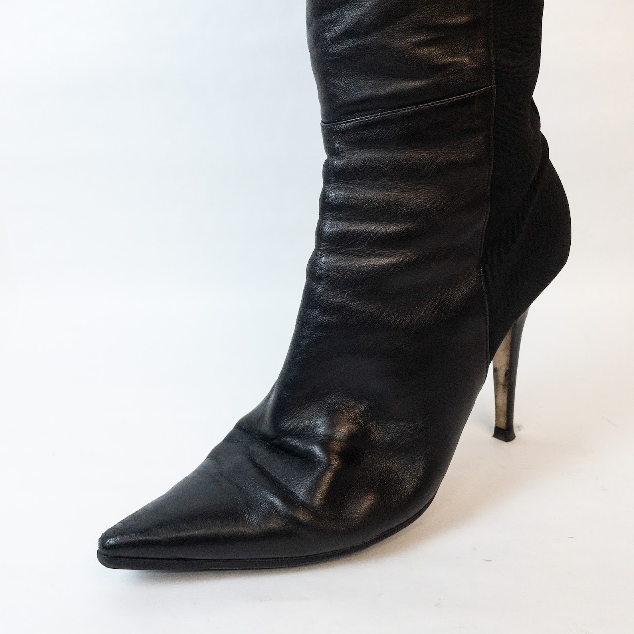 Jimmy Choo Leather & Nylon Knee Boots