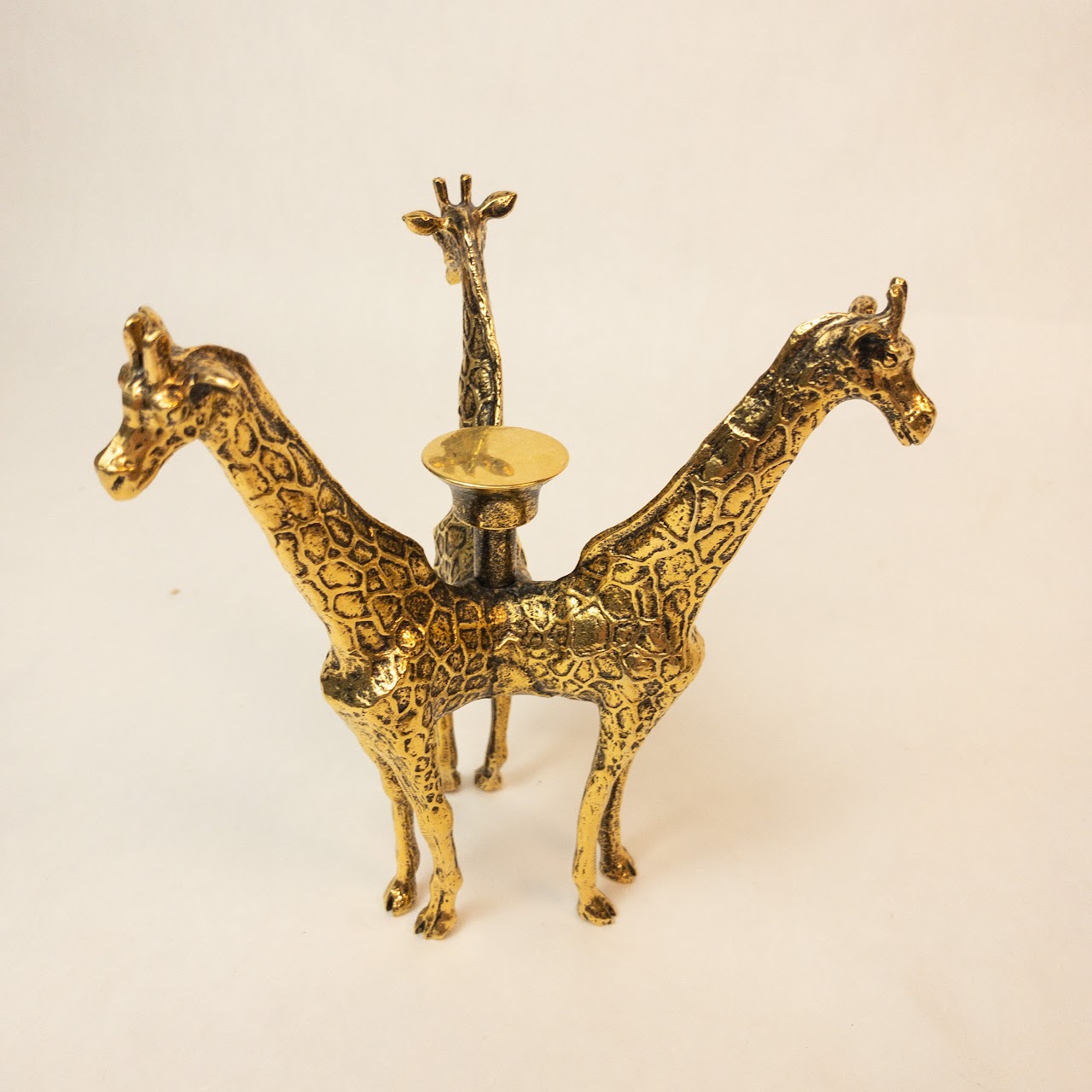 Arthur Court Designs Brass Giraffe Candle Holder Pair