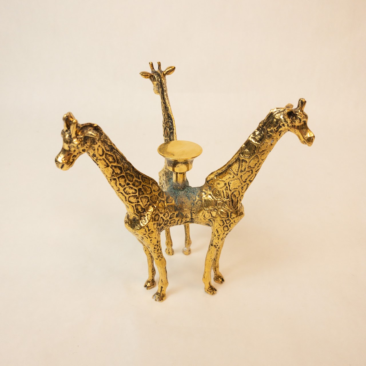 Arthur Court Designs Brass Giraffe Candle Holder Pair