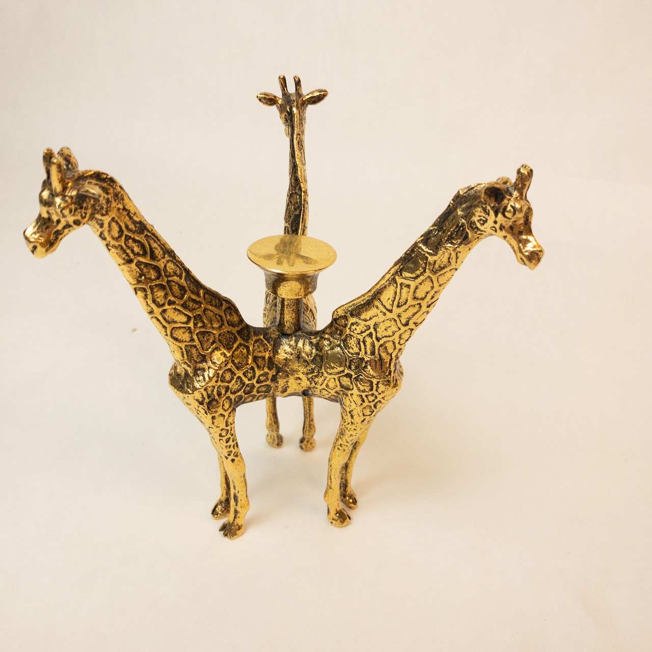 Arthur Court Designs Brass Giraffe Candle Holder Pair