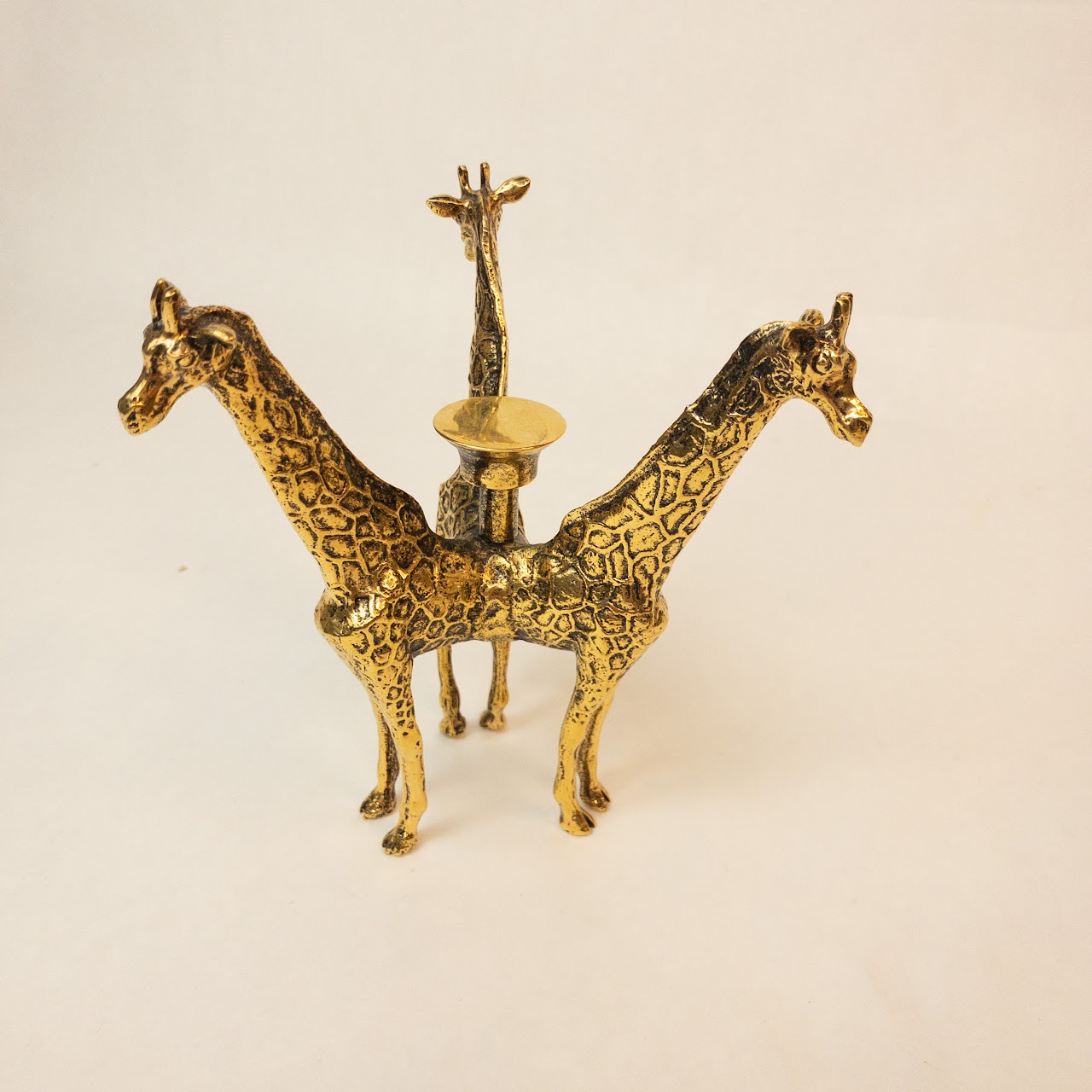 Arthur Court Designs Brass Giraffe Candle Holder Pair