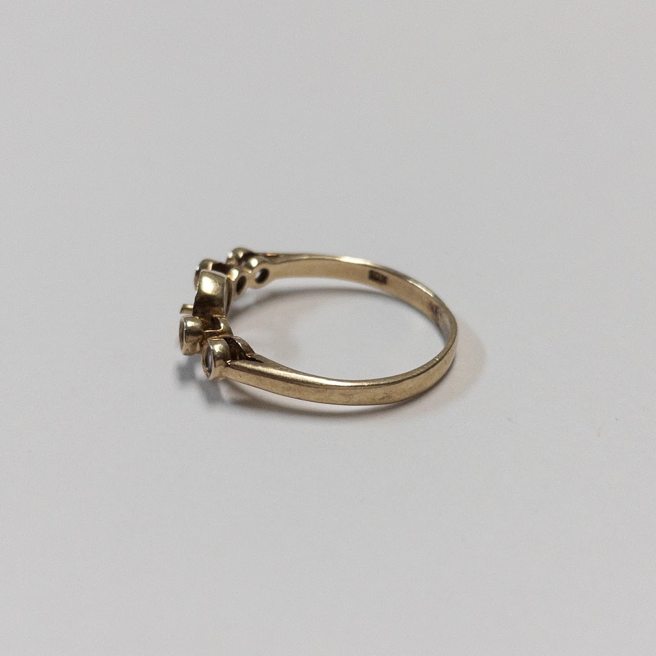 10K Gold Ring Mounting with Clear Stones