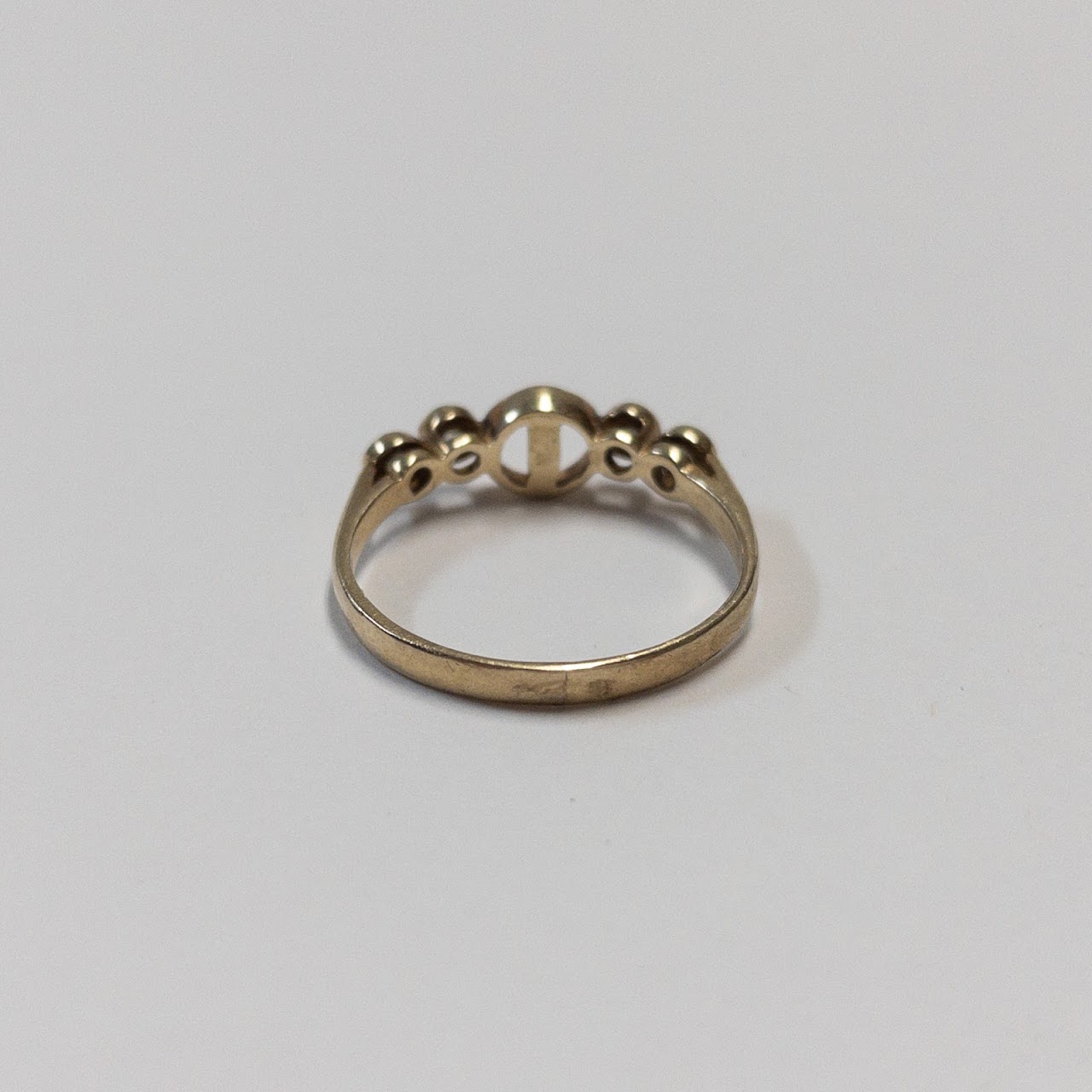 10K Gold Ring Mounting with Clear Stones