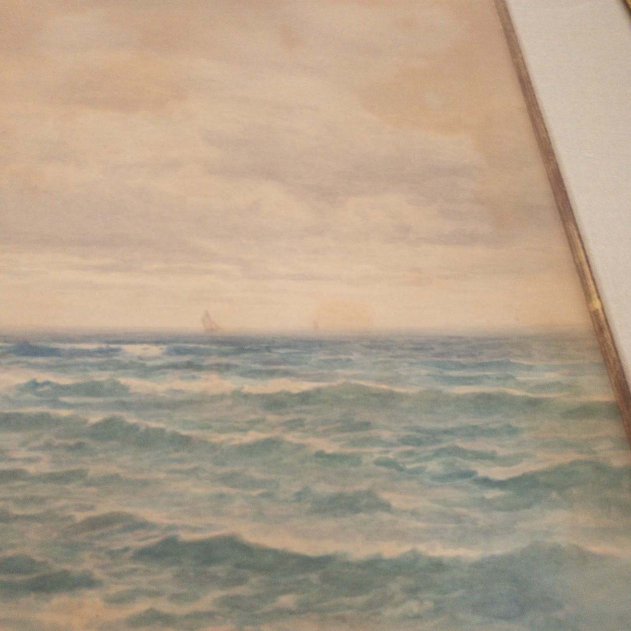 George Barker Signed Early 20th C. Seascape Watercolor Painting