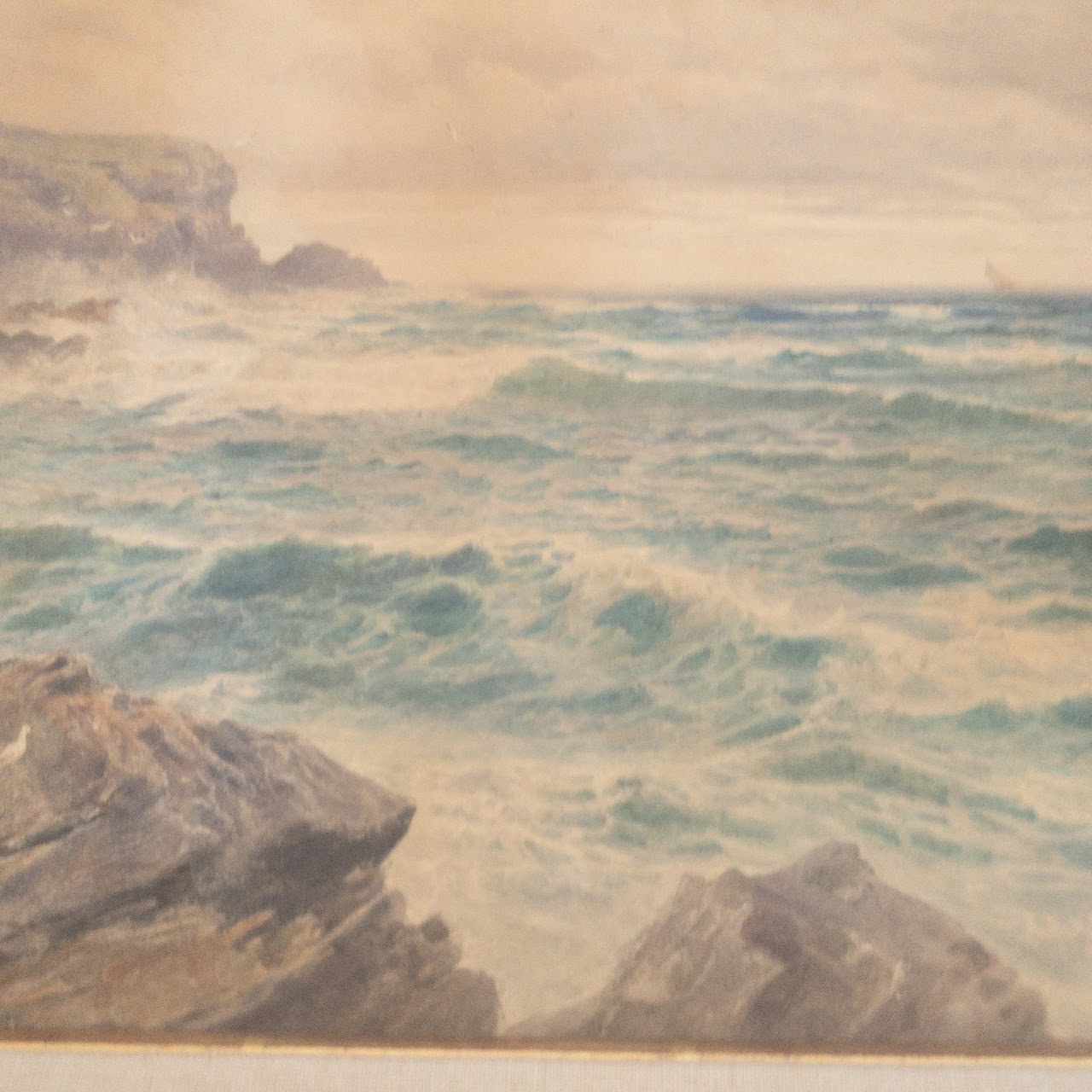 George Barker Signed Early 20th C. Seascape Watercolor Painting