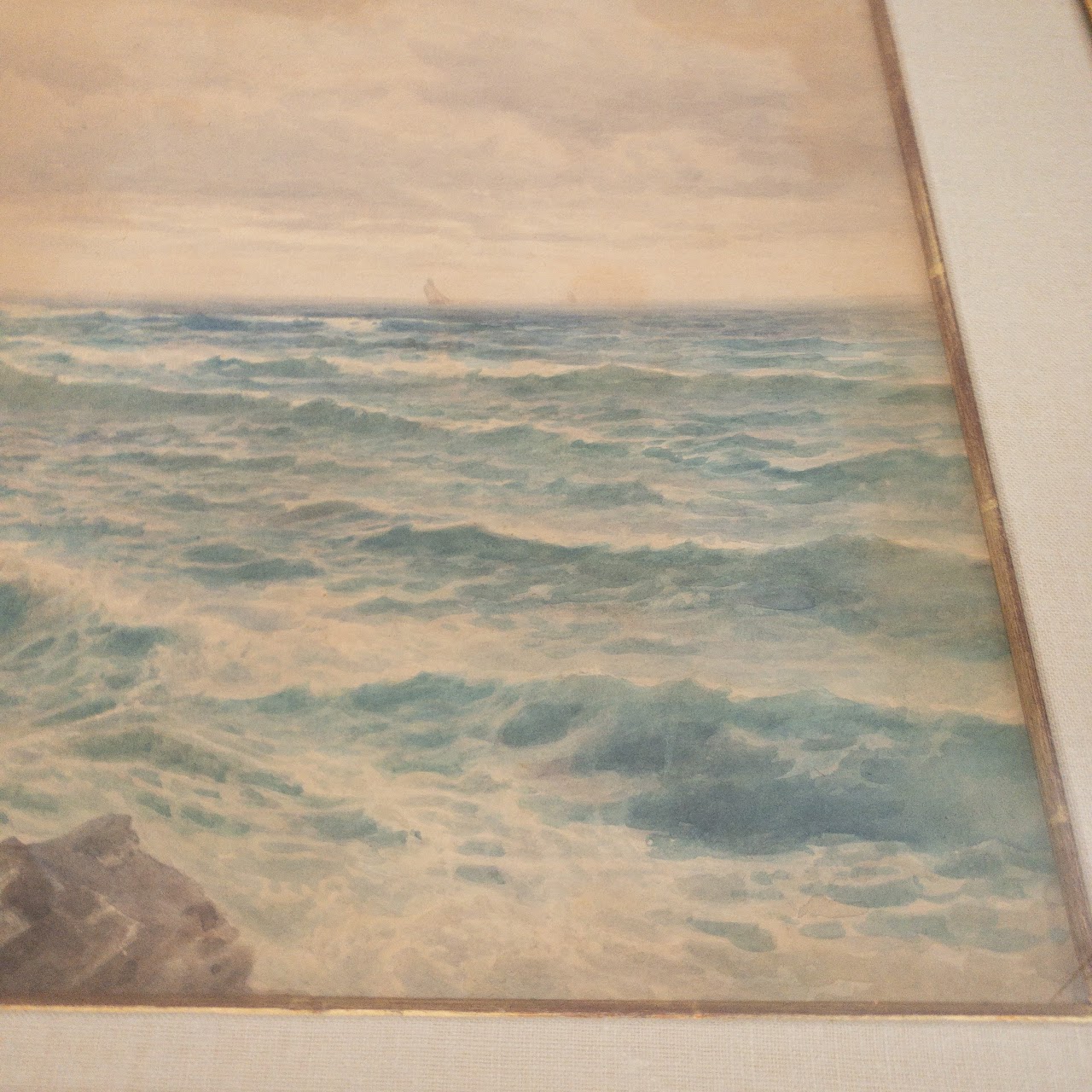 George Barker Signed Early 20th C. Seascape Watercolor Painting